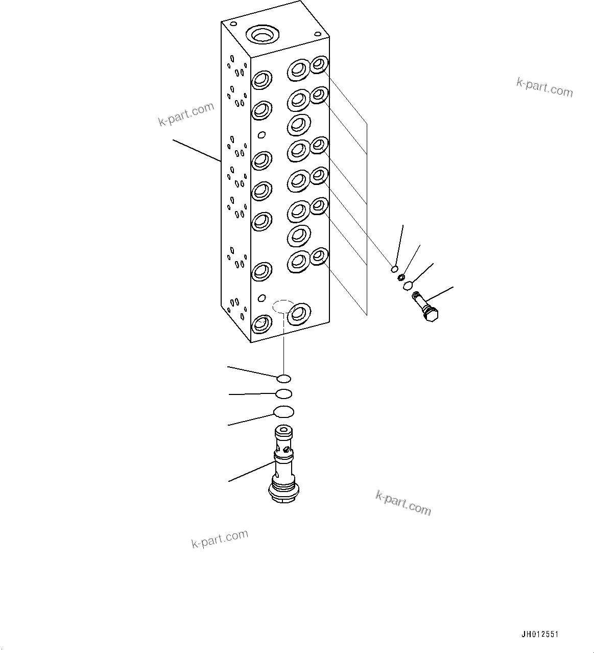 Komatsu parts book diagram for PC210LCI-11E0 S/N 600001-UP: PRESSURE SWITCH BLOCK, EPC VALVE(#500470-)