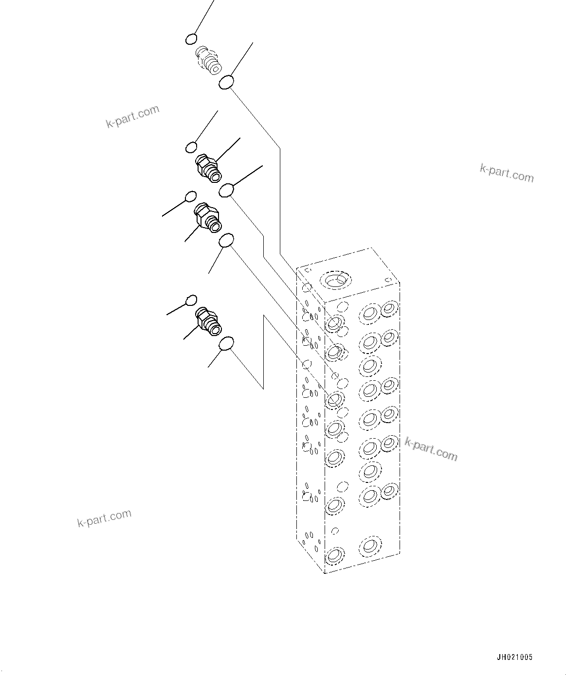 Komatsu parts book diagram for PC210LCI-11E0 S/N 600001-UP: PRESSURE SWITCH BLOCK, CONNECTING PARTS (3/4)(#500470-)