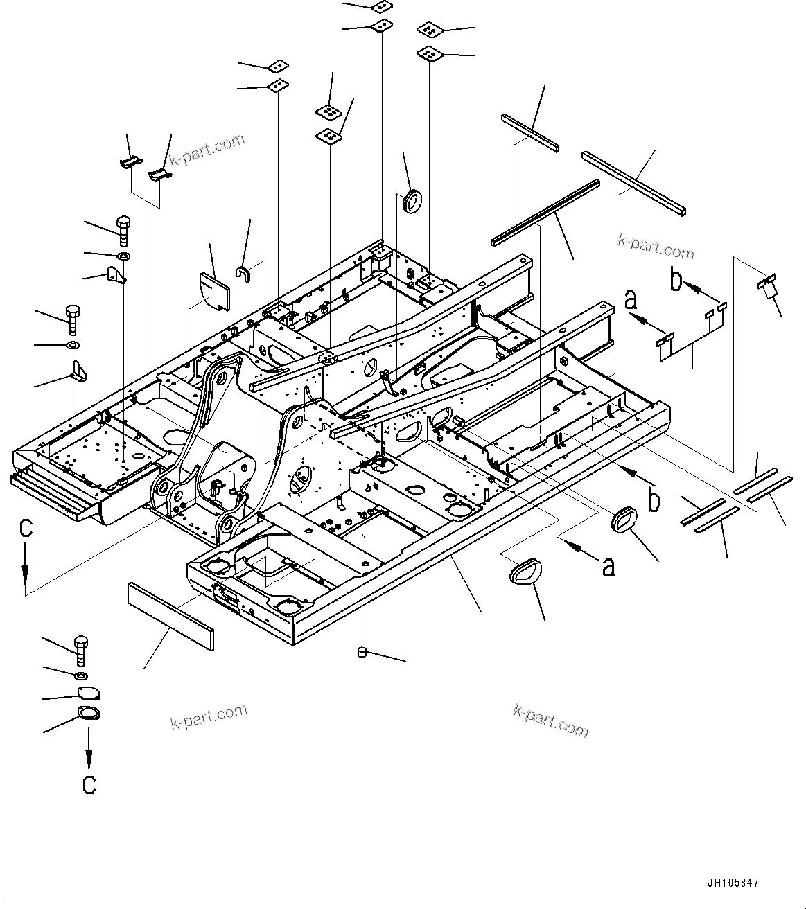 Komatsu parts book diagram for PC210LCI-11E0 S/N 600001-UP: REVOLVING FRAME, (#500470-)