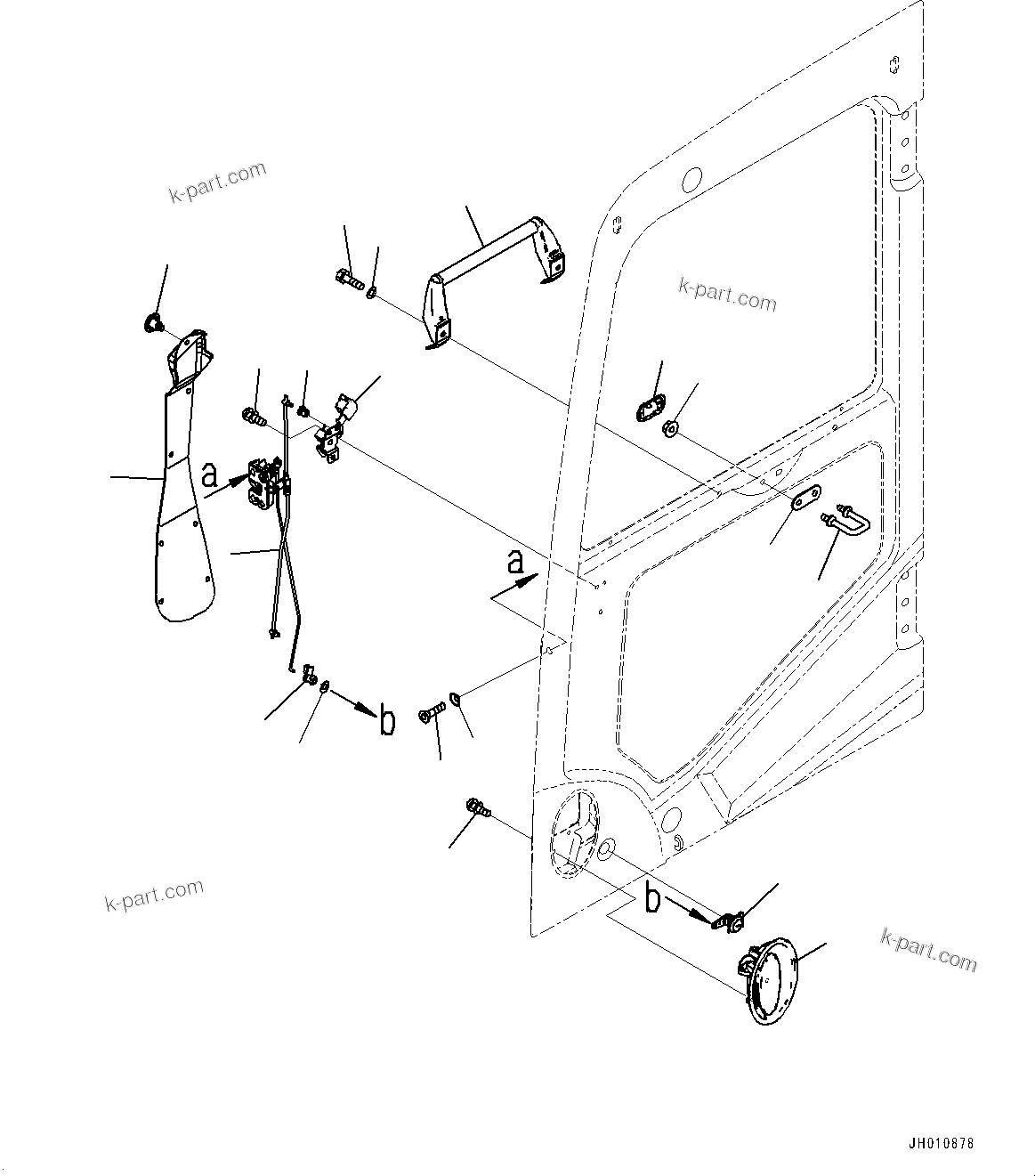 Komatsu parts book diagram for PC210LCI-11E0 S/N 600001-UP: CAB, DOOR LOCK(#600001-)