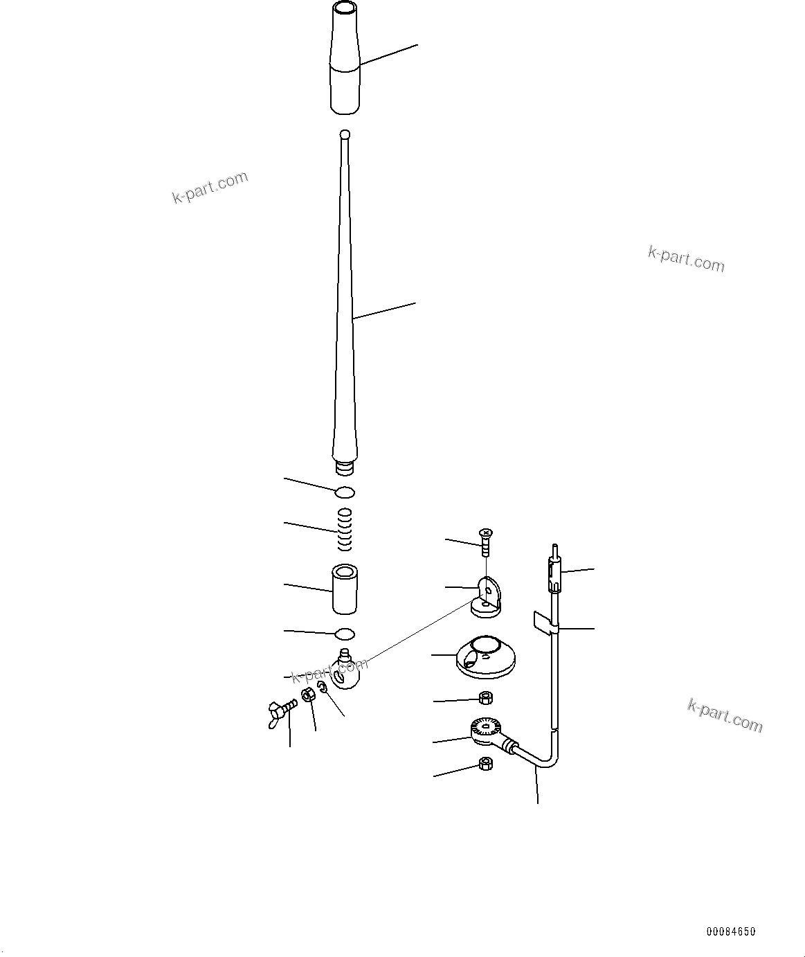 Komatsu parts book diagram for PC210LCI-11E0 S/N 600001-UP: CAB, INNER PARTS, RUBBER ANTENNA(#600001-)