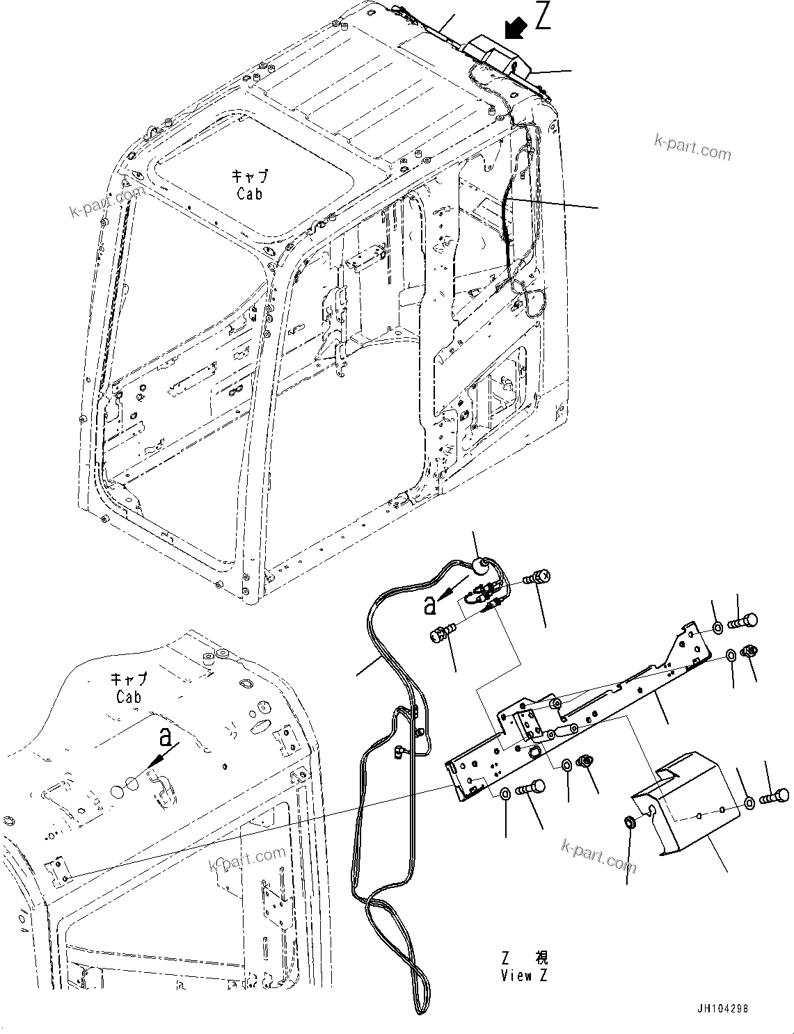 Komatsu parts book diagram for PC210LCI-11E0 S/N 600001-UP: CAB, GNSS ANTENNA(#600001-)