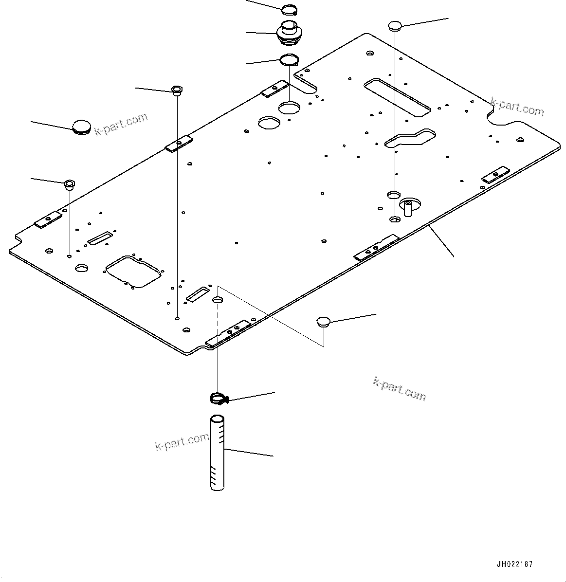Komatsu parts book diagram for PC210LCI-11E0 S/N 600001-UP: CAB, FLOOR, FRAME(#600001-)