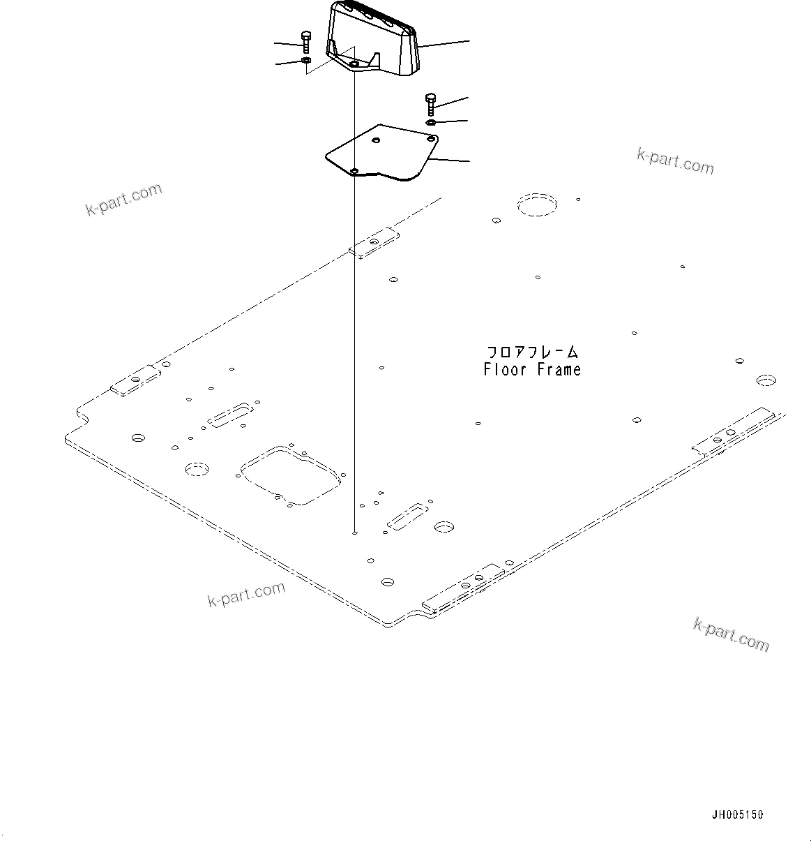 Komatsu parts book diagram for PC210LCI-11E0 S/N 600001-UP: CAB, FLOOR, FOOTREST, L.H.(#600001-)