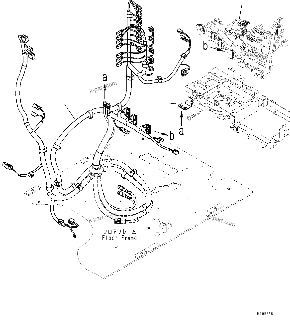 Komatsu parts book diagram for PC210LCI-11E0 S/N 600001-UP: CAB, ICT WIRING HARNESS(#600001-)