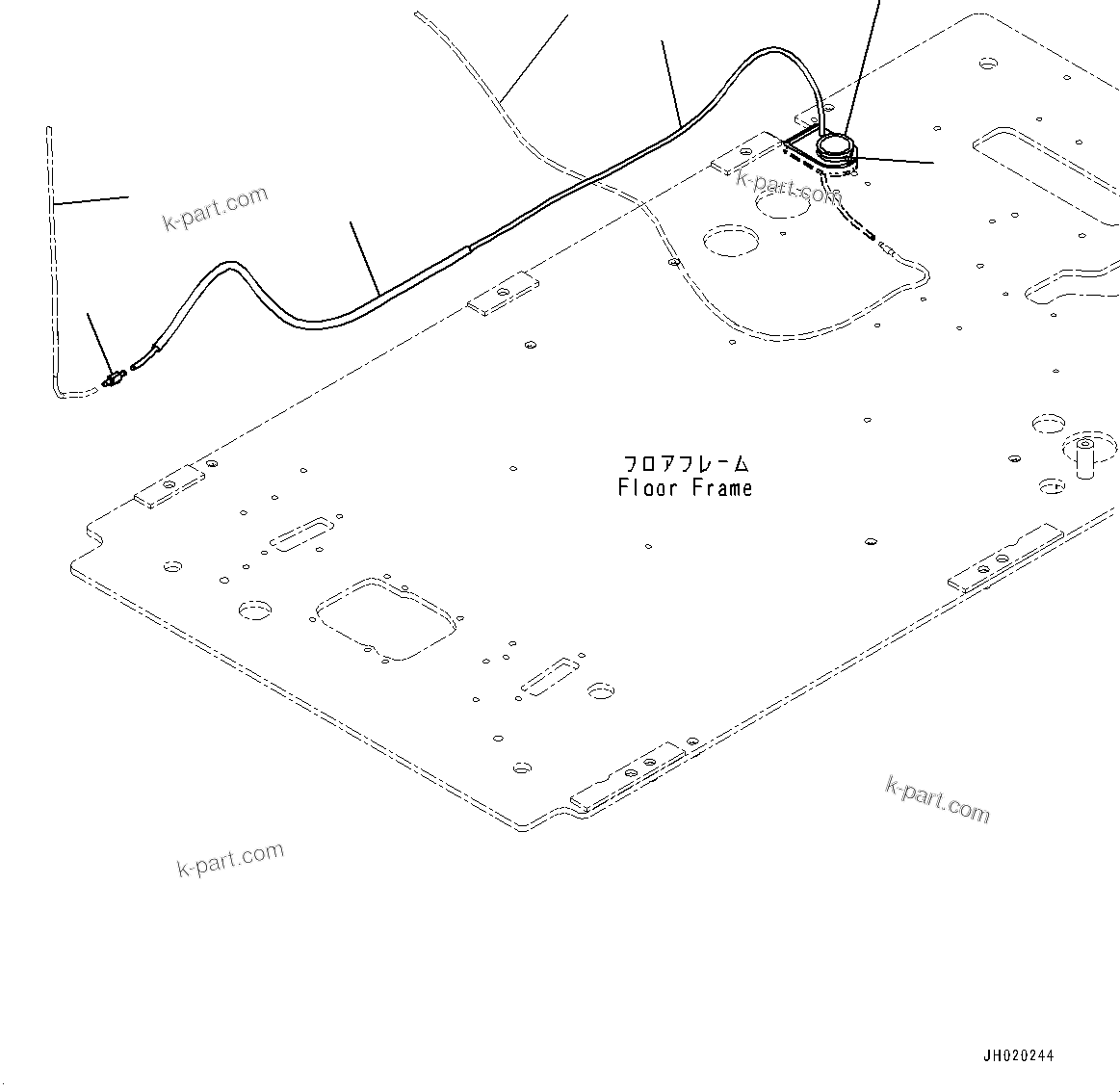 Komatsu parts book diagram for PC210LCI-11E0 S/N 600001-UP: CAB, FLOOR, WINDOW WASHER HOSE(#600001-)