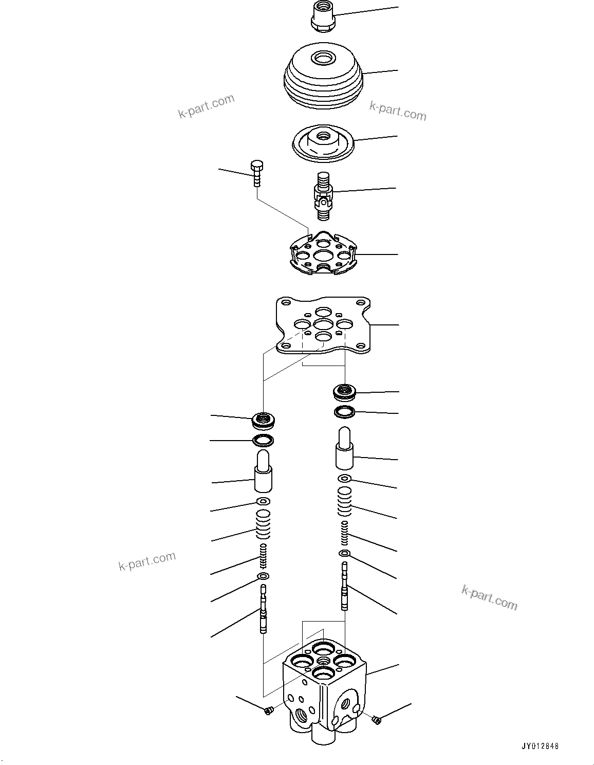 Komatsu parts book diagram for PC210LCI-11E0 S/N 600001-UP: CAB, PPC VALVE (3/4) (L.H.)(#600001-)