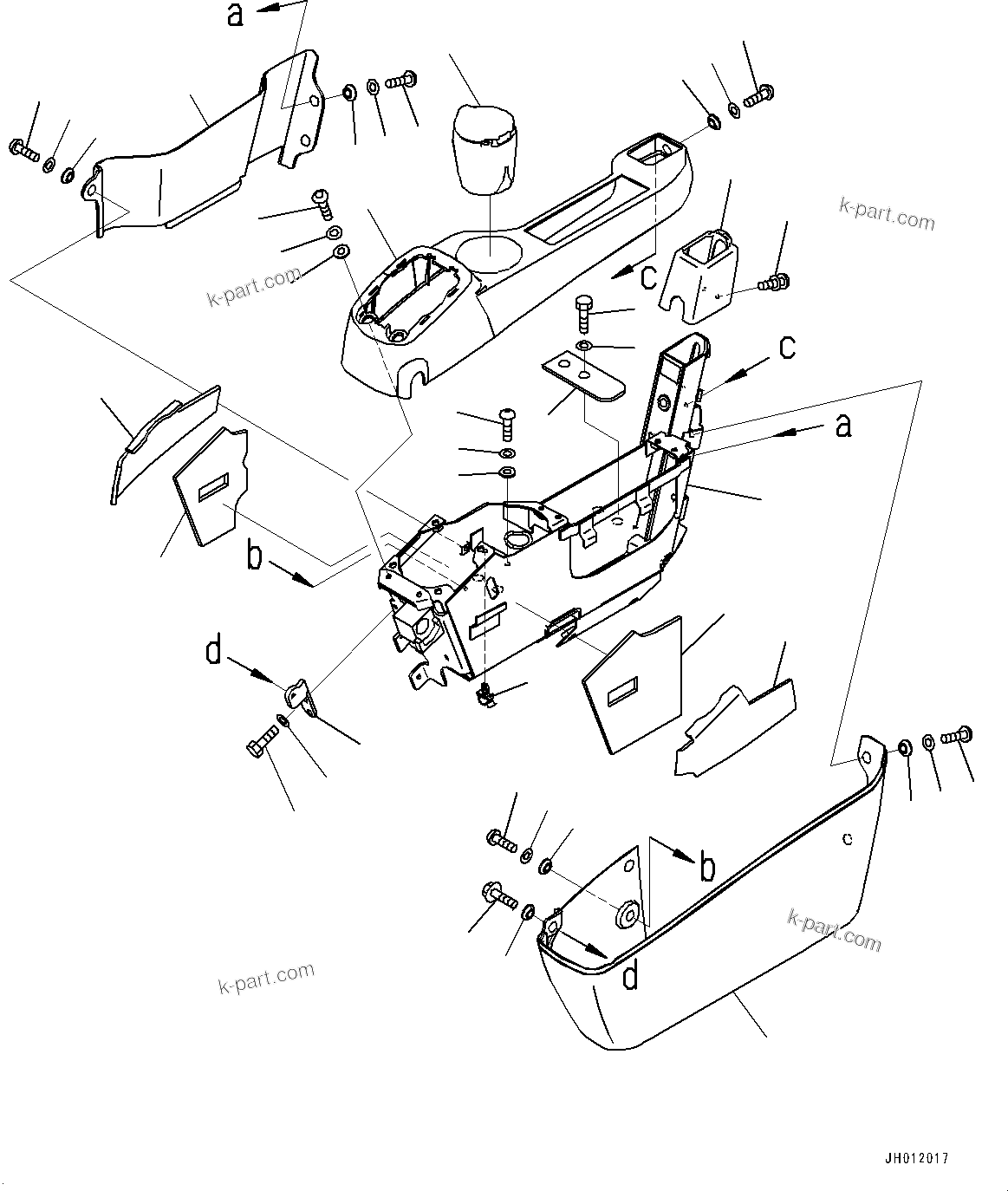 Komatsu parts book diagram for PC210LCI-11E0 S/N 600001-UP: CAB, FLOOR, CONSOLE, L.H.(#600001-)