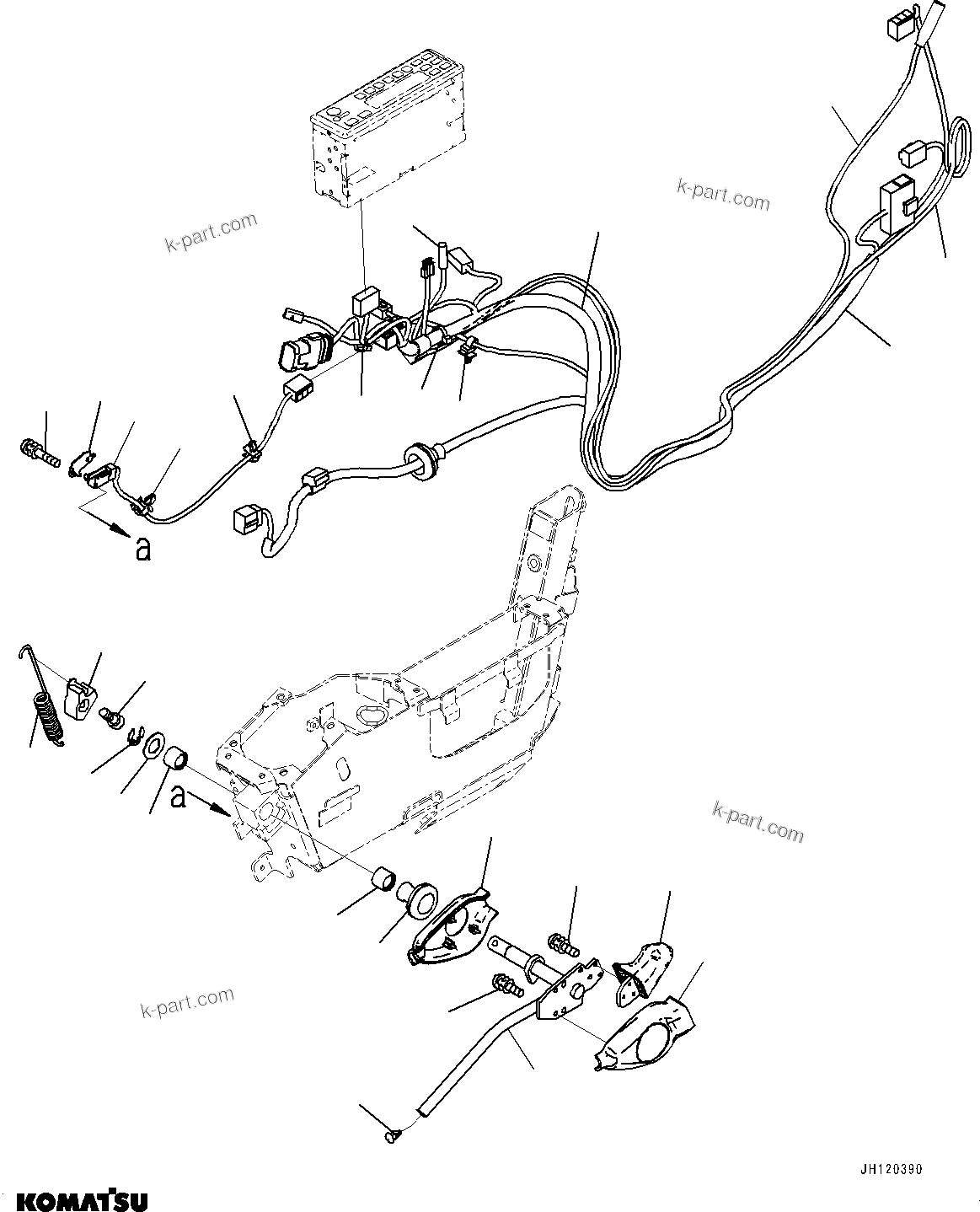 Komatsu parts book diagram for PC210LCI-11E0 S/N 600001-UP: CAB, FLOOR, WORK EQUIPMENT LOCK LEVER(#600001-)