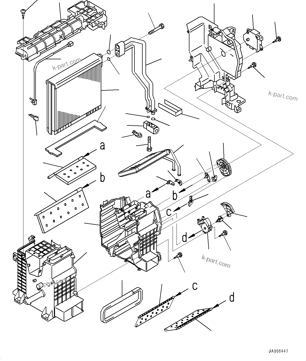 Komatsu parts book diagram for PC210LCI-11E0 S/N 600001-UP: CAB, AIR CONDITIONER UNIT (1/3)(#600001-)