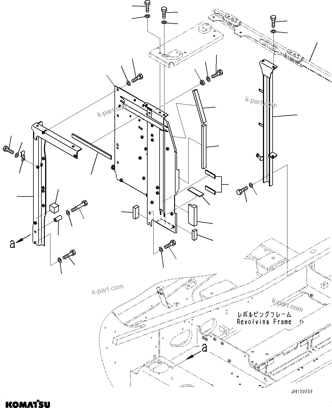 Komatsu parts book diagram for PC210LCI-11E0 S/N 600001-UP: FRAME, (#600001-)