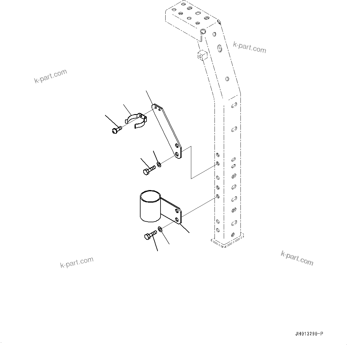 Komatsu parts book diagram for PC210LCI-11E0 S/N 600001-UP: SIDE COVER L.H., BRACKET(#504509-)