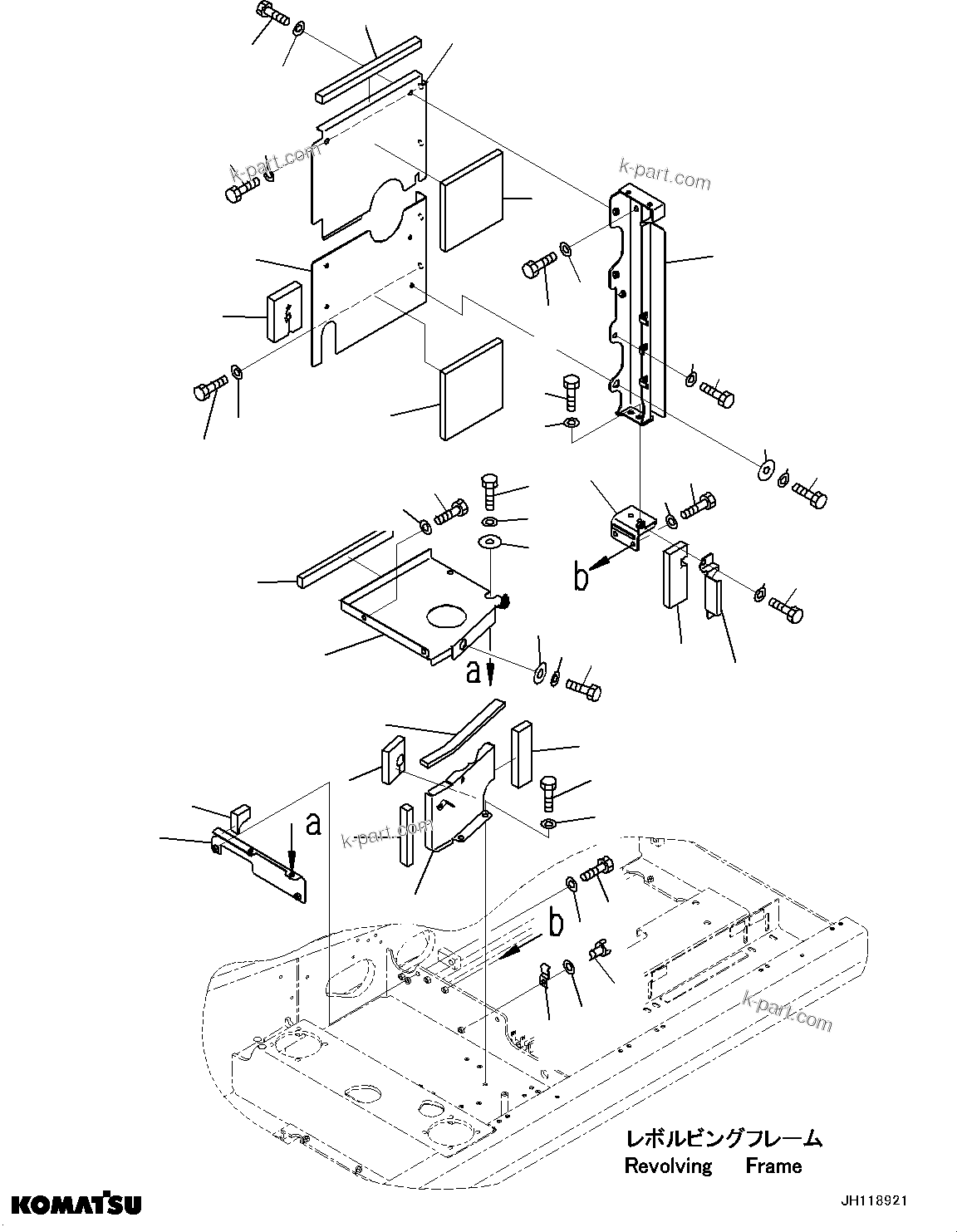 Komatsu parts book diagram for PC210LCI-11E0 S/N 600001-UP: PARTITION, AIR CLEANER SIDE(#500470-)