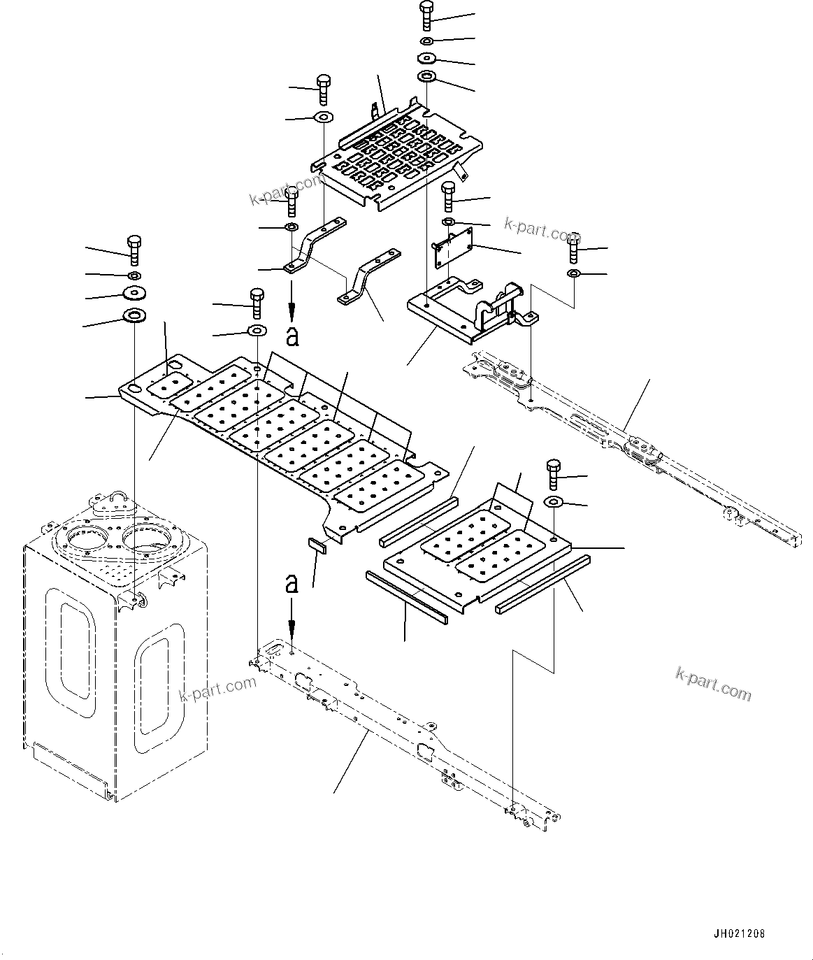 Komatsu parts book diagram for PC210LCI-11E0 S/N 600001-UP: UPPER COVER, (#500470-)