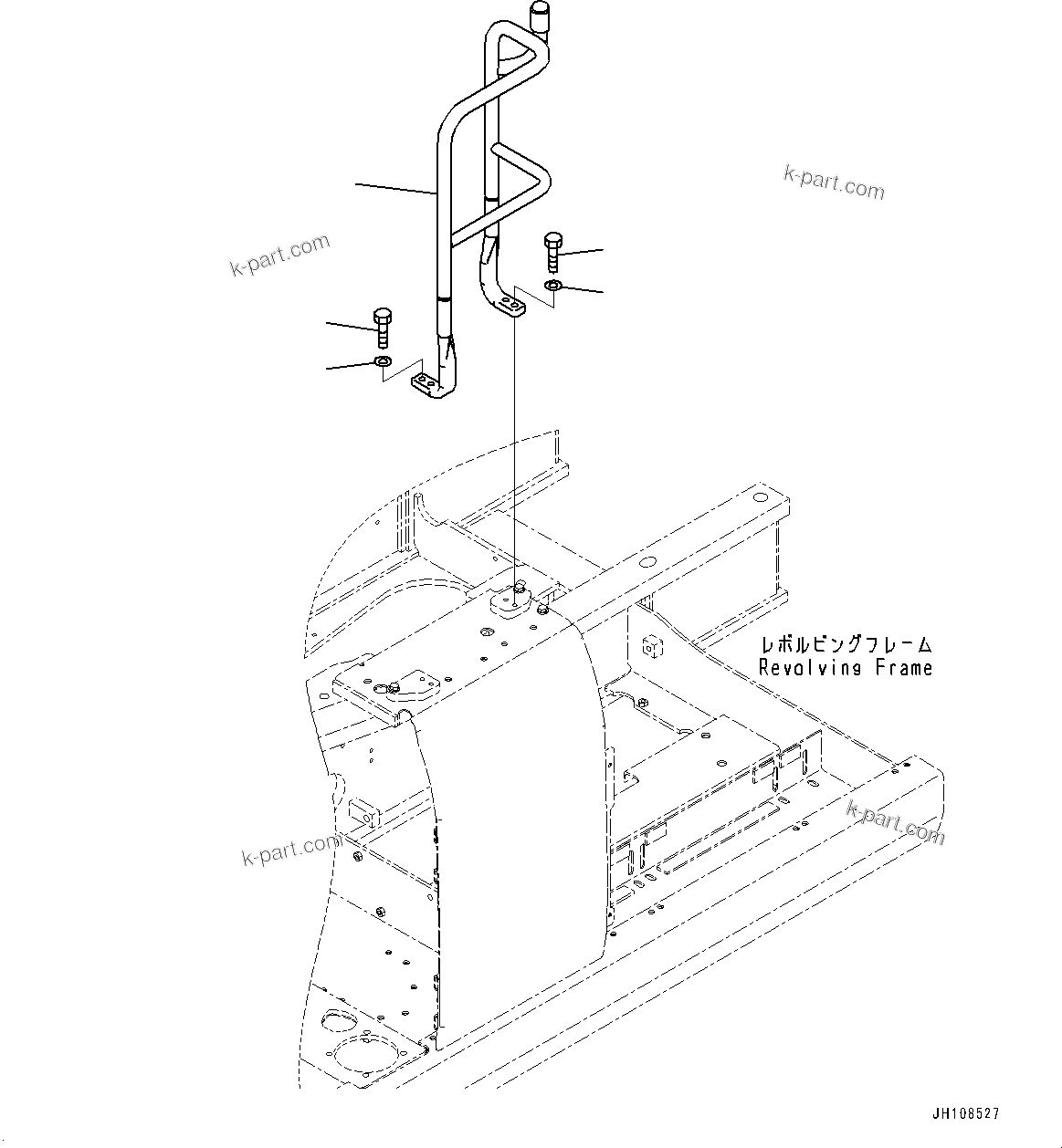 Komatsu parts book diagram for PC210LCI-11E0 S/N 600001-UP: HANDRAIL, L.H.(#500470-)