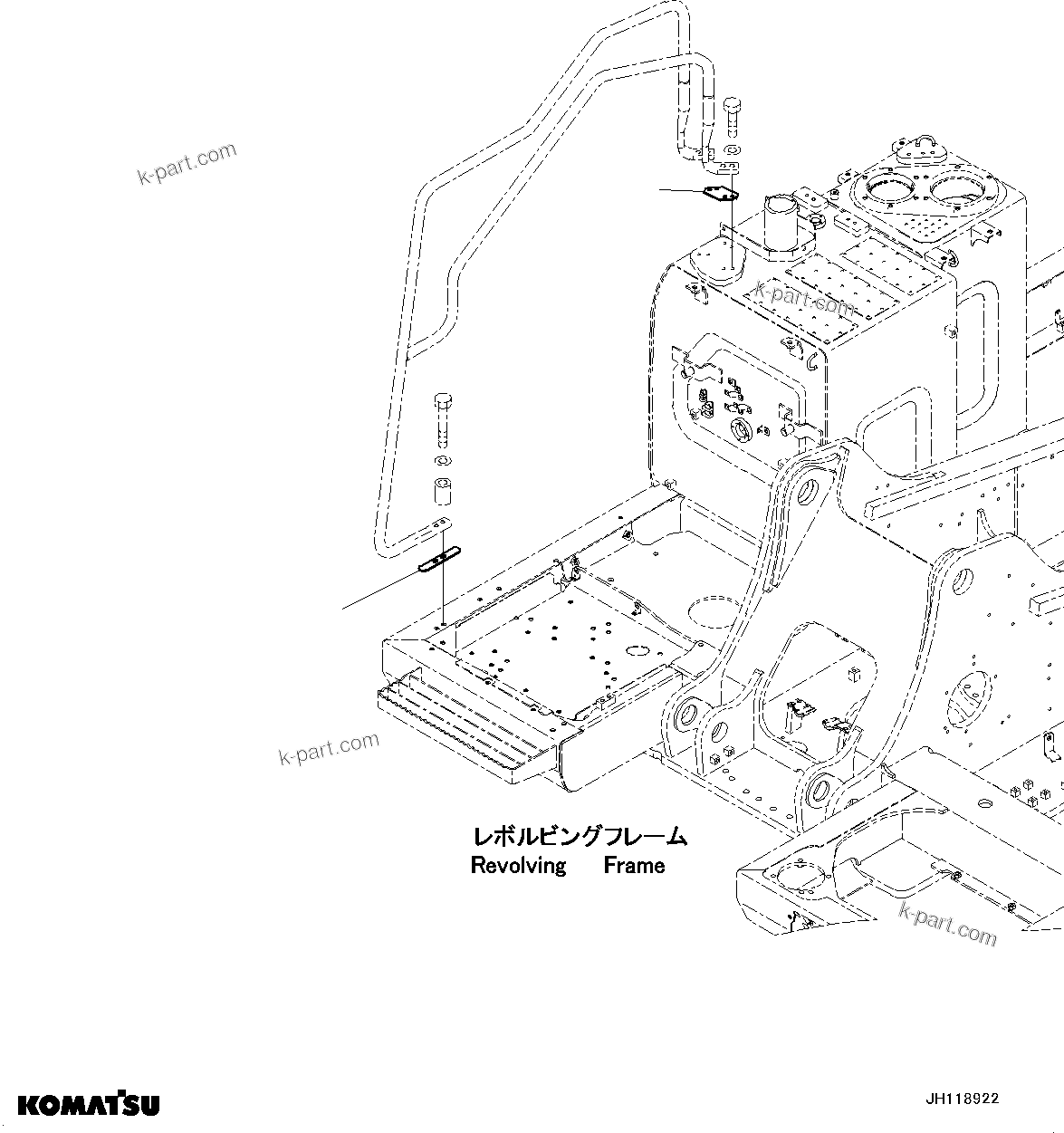 Komatsu parts book diagram for PC210LCI-11E0 S/N 600001-UP: HANDRAIL, PLATE(#500470-)