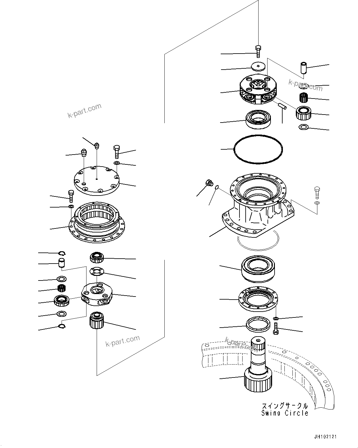 Komatsu parts book diagram for PC210LCI-11E0 S/N 600001-UP: SWING MACHINERY AND MOTOR, (SUPPLY ONLY)(#504177-)