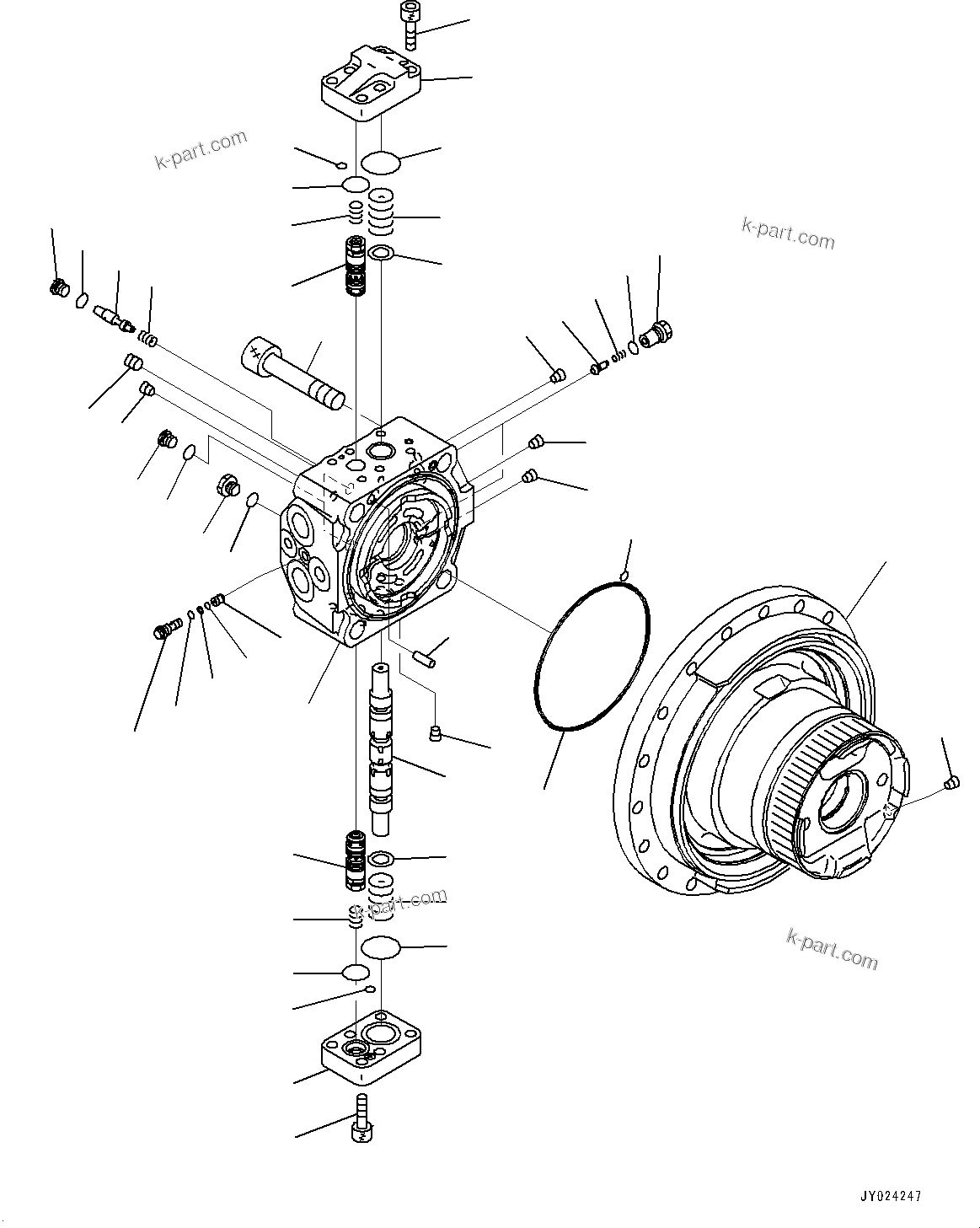 Komatsu parts book diagram for PC210LCI-11E0 S/N 600001-UP: TRAVEL MOTOR AND FINAL DRIVE, INNER PARTS, TRAVEL MOTOR, L.H. (1/2)(#500470-500733)
