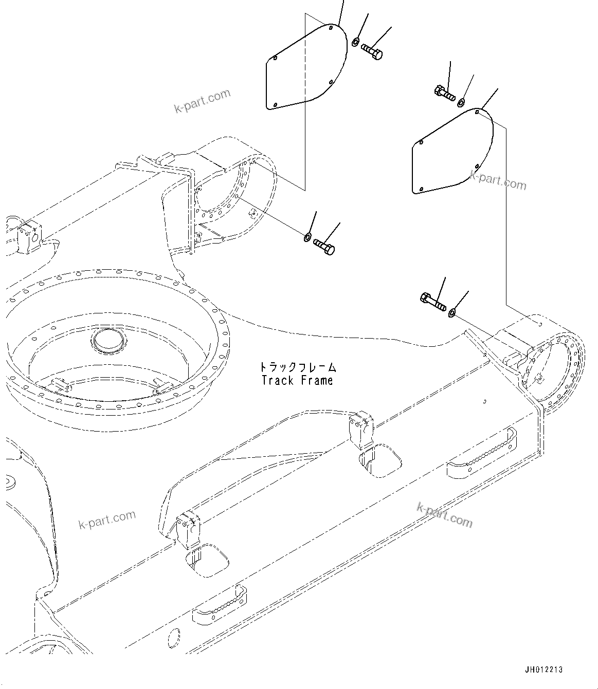 Komatsu parts book diagram for PC210LCI-11E0 S/N 600001-UP: TRAVEL MOTOR AND FINAL DRIVE, COVER(#500470-)