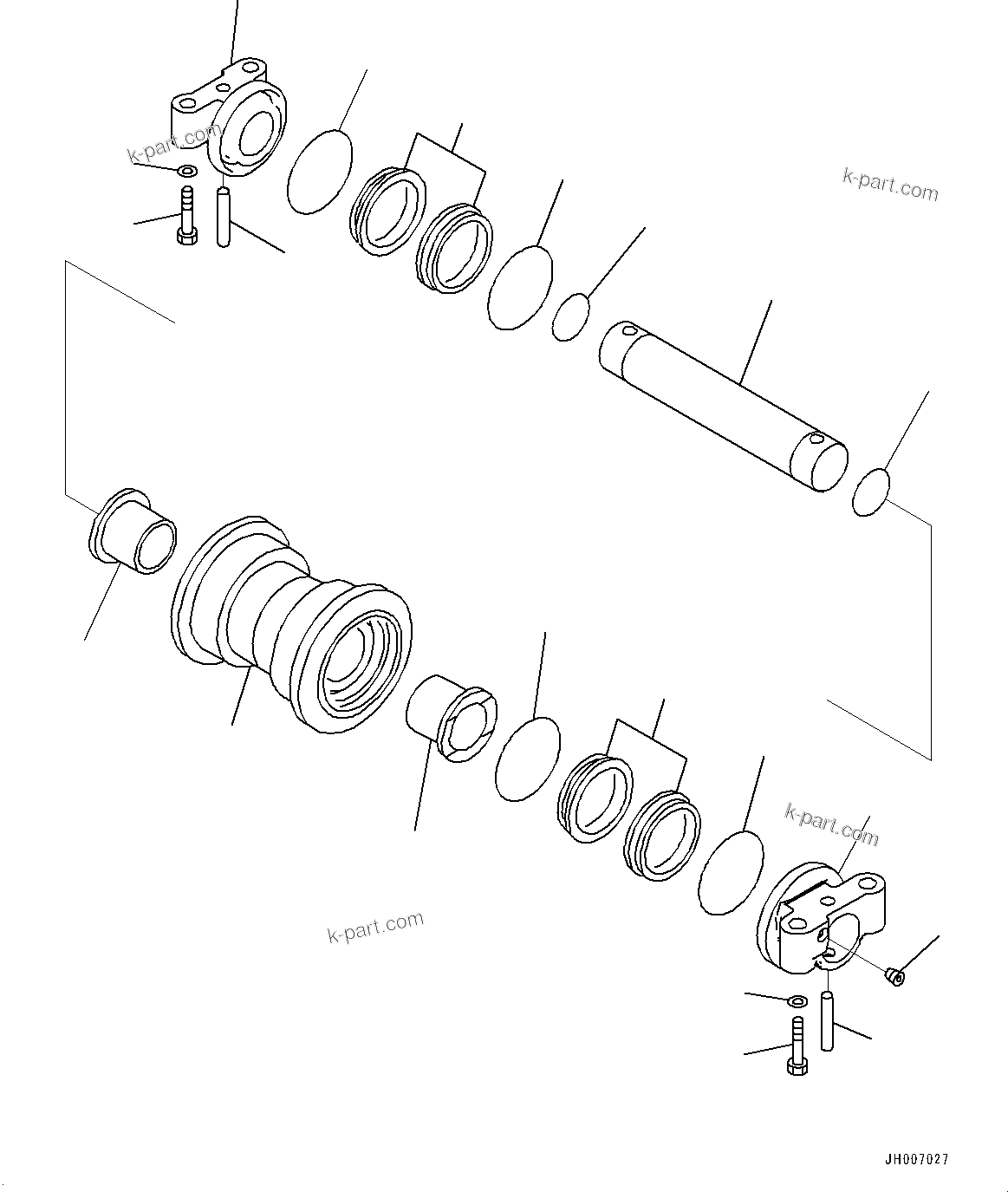 Komatsu parts book diagram for PC210LCI-11E0 S/N 600001-UP: TRACK ROLLER, (#500470-)