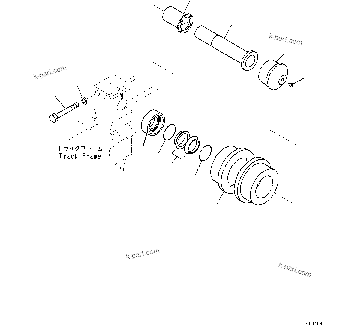 Komatsu parts book diagram for PC210LCI-11E0 S/N 600001-UP: CARRIER ROLLER, (#500470-)