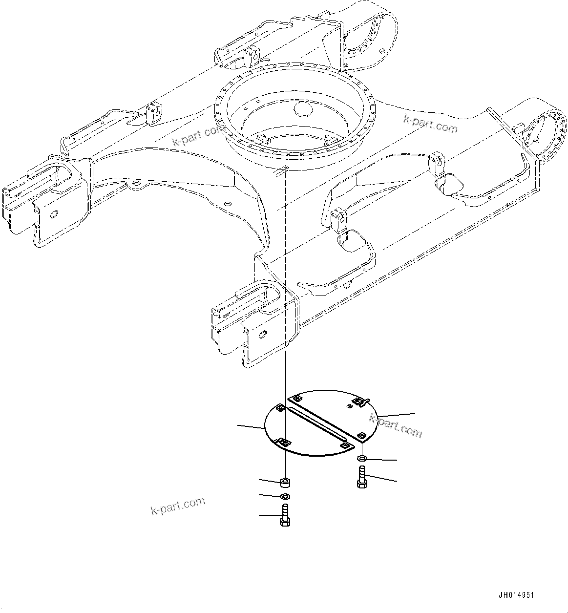Komatsu parts book diagram for PC210LCI-11E0 S/N 600001-UP: TRACK FRAME UNDER COVER, (#500470-)