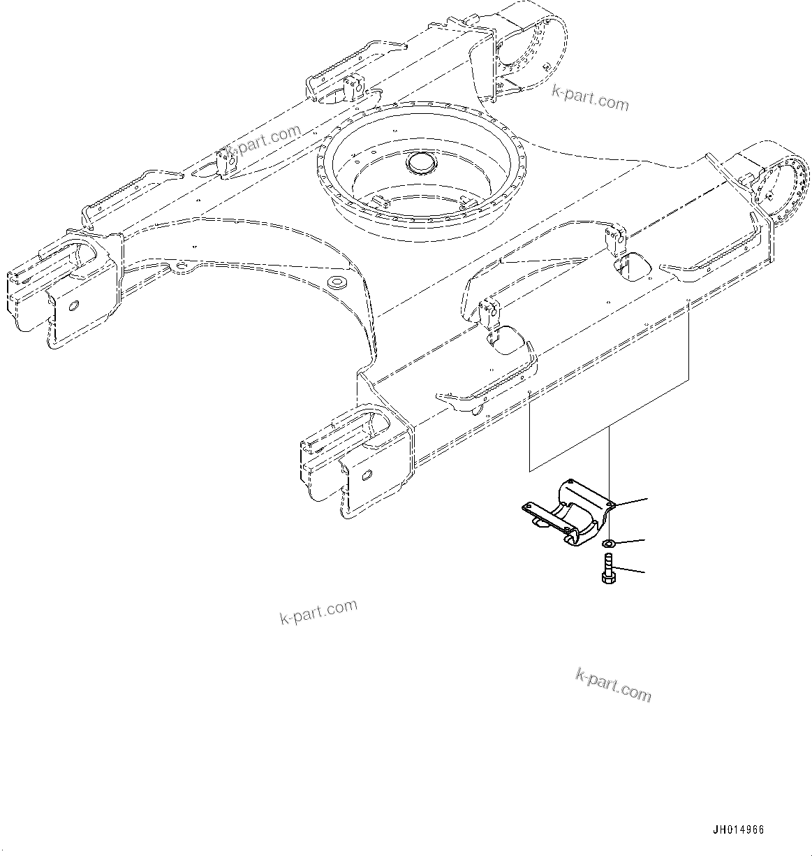 Komatsu parts book diagram for PC210LCI-11E0 S/N 600001-UP: TRACK ROLLER GUARD, (#500470-)