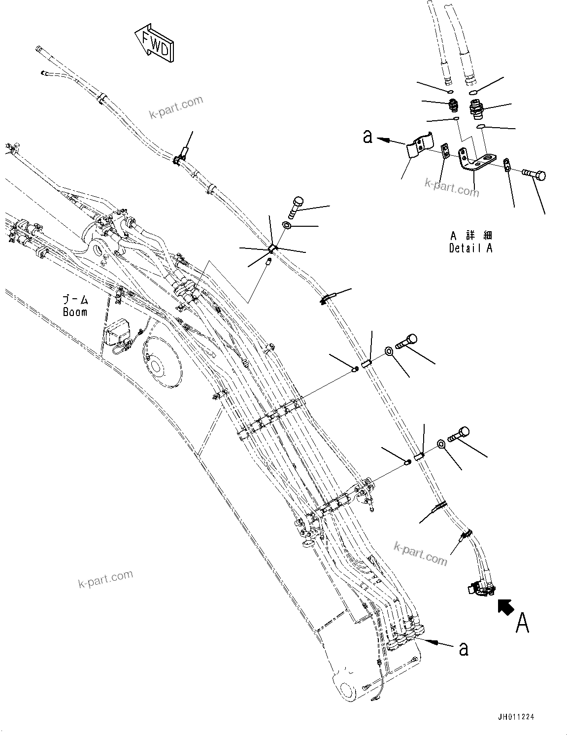 Komatsu parts book diagram for PC210LCI-11E0 S/N 600001-UP: ARM CYLINDER, ARM ANTI-DROP VALVE PIPING(#500470-)