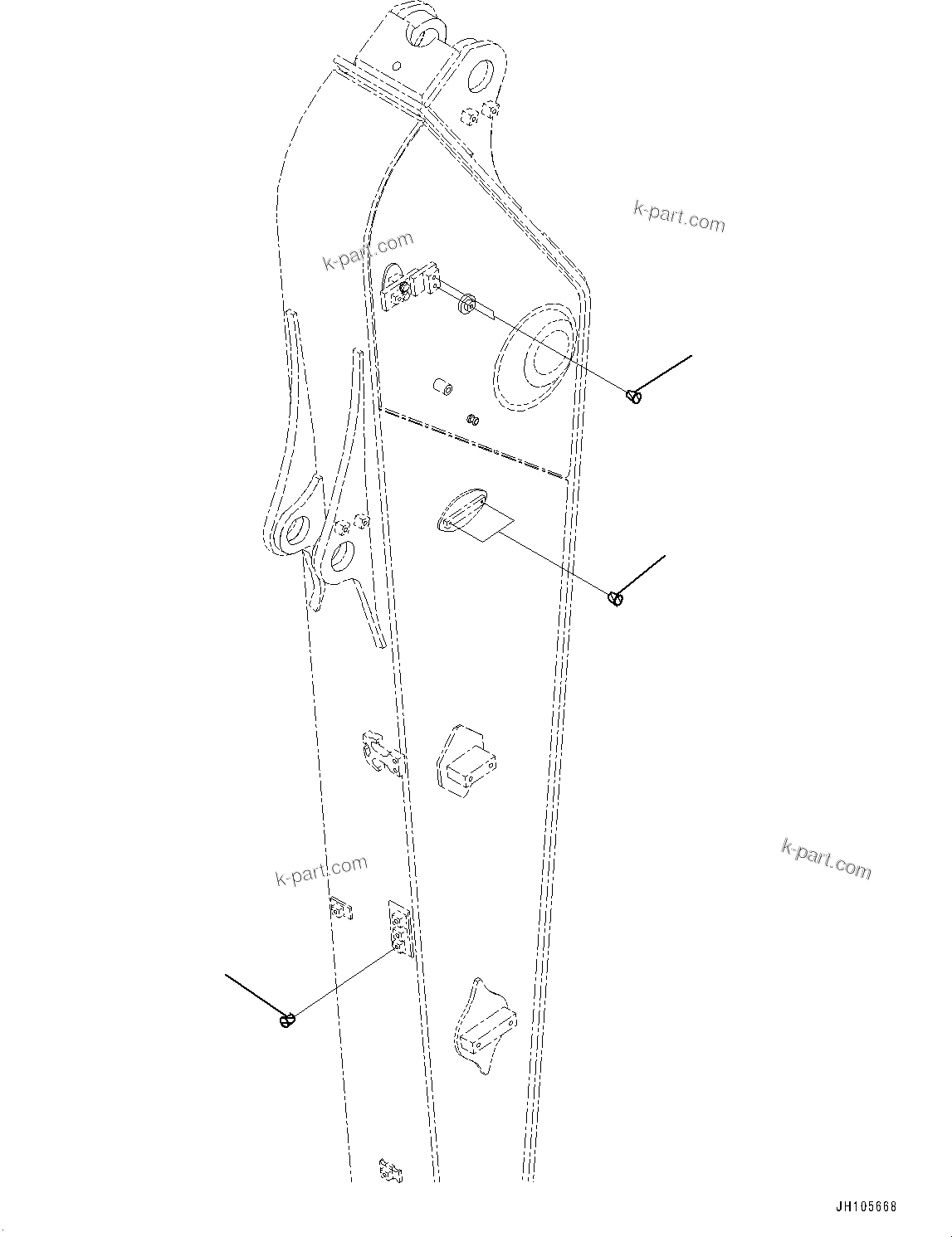 Komatsu parts book diagram for PC210LCI-11E0 S/N 600001-UP: ARM, PLUG (1/3)(#500470-)