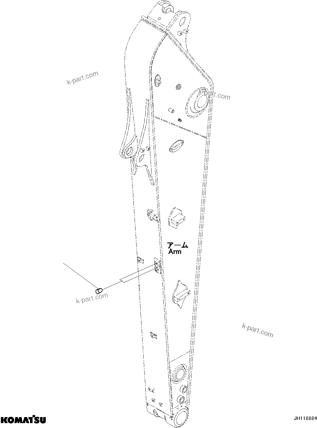 Komatsu parts book diagram for PC210LCI-11E0 S/N 600001-UP: ARM, PLUG (3/3)(#500470-)