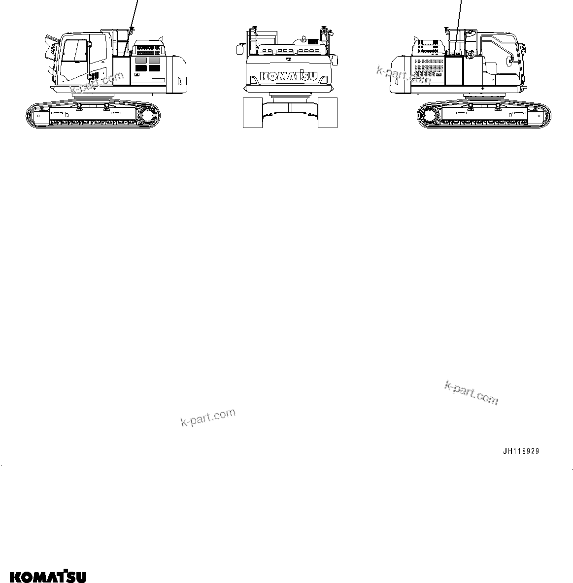 Komatsu parts book diagram for PC210LCI-11E0 S/N 600001-UP: MACHINE MODEL, (#500470-)