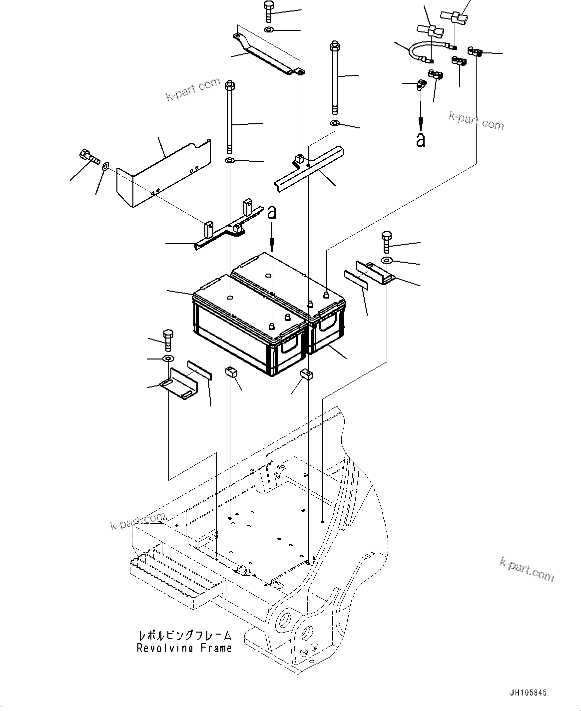 Komatsu parts book diagram for PC350LC-8M0 S/N 85001-UP: BATTERY, (#80001-)
