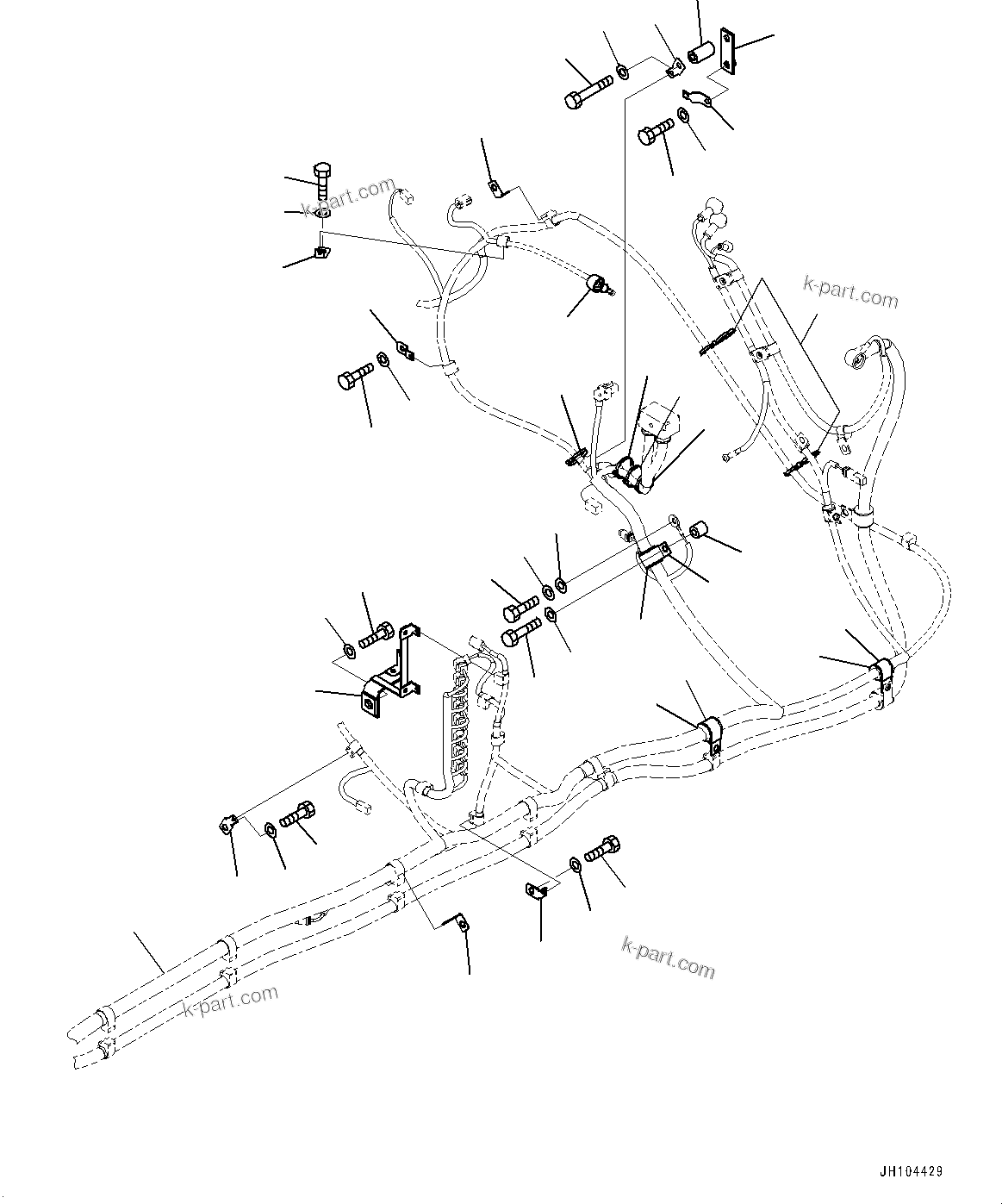 Komatsu parts book diagram for PC350LC-8M0 S/N 85001-UP: ELECTRIC WIRING HARNESS, WIRING HARNESS CLIP (2/3)(#85001-)