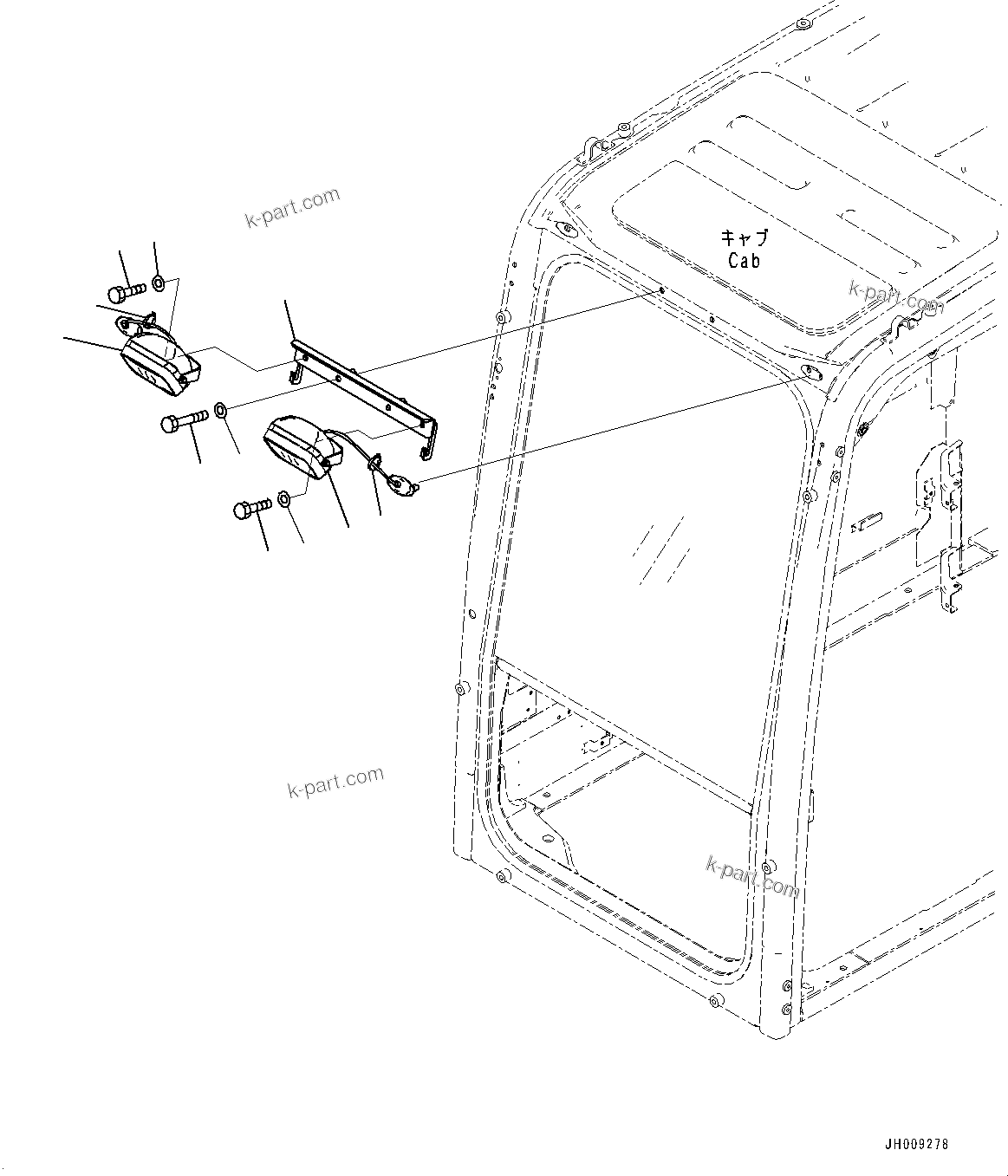 Komatsu parts book diagram for PC350LC-8M0 S/N 85001-UP: ADDITIONAL WORKING LAMP, (#80001-)