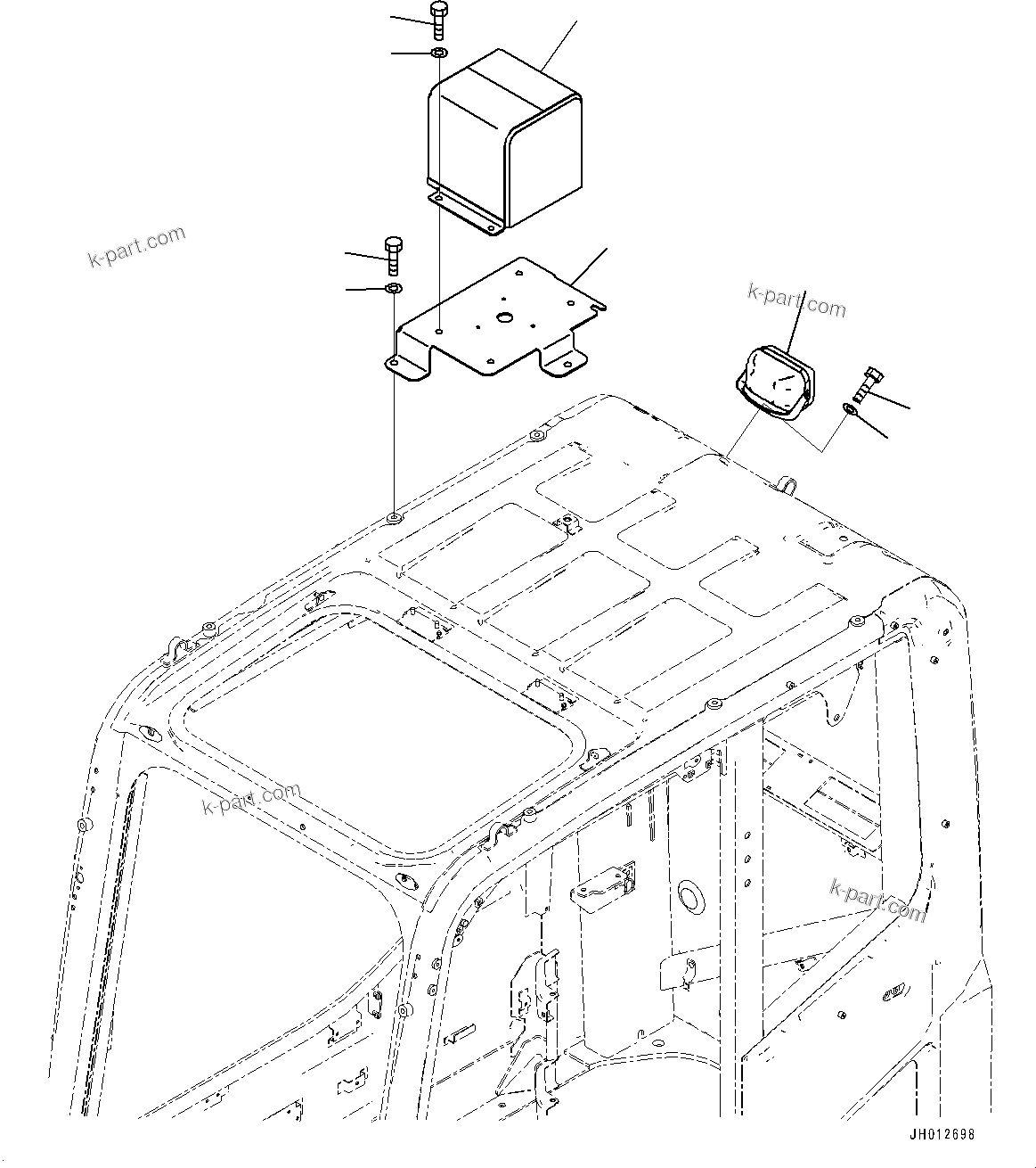 Komatsu parts book diagram for PC350LC-8M0 S/N 85001-UP: BEACON LAMP, (#80013-)