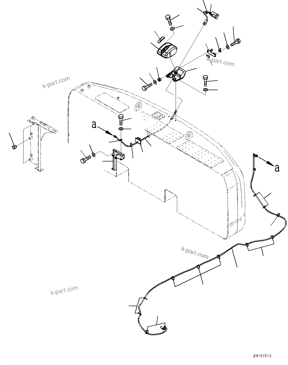 Komatsu parts book diagram for PC350LC-8M0 S/N 85001-UP: REARVIEW CAMERA, (#80001-)