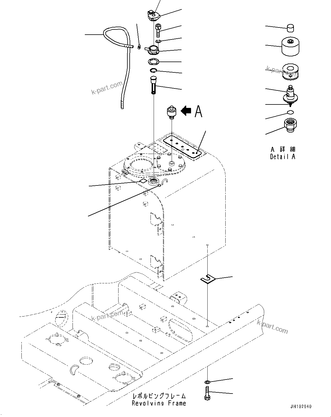Komatsu parts book diagram for PC350LC-8M0 S/N 85001-UP: HYDRAULIC TANK, BREATHER MOUNTING(#81844-)