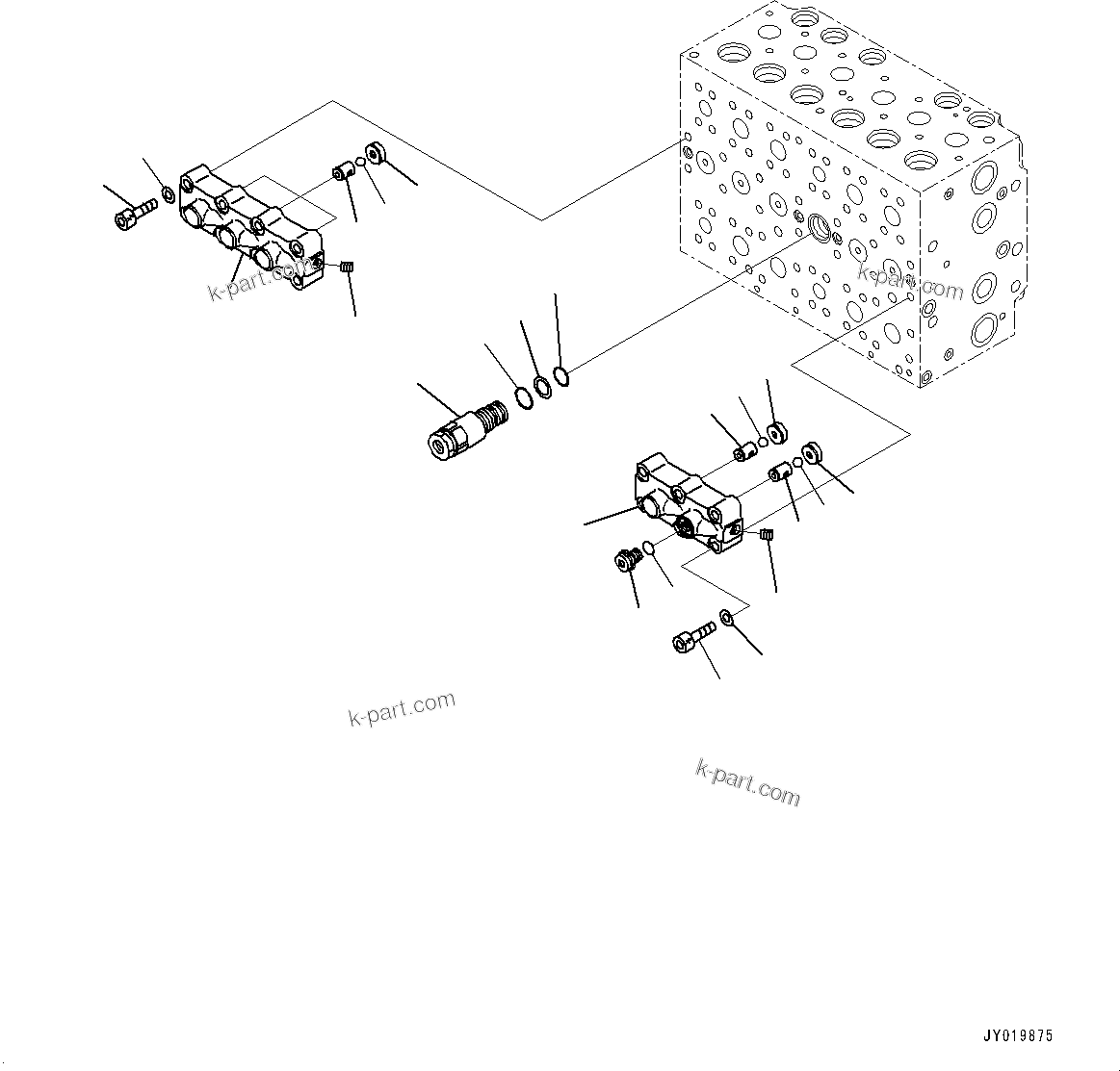 Komatsu parts book diagram for PC350LC-8M0 S/N 85001-UP: CONTROL VALVE, 8-SPOOL (10/25)(#80001-)
