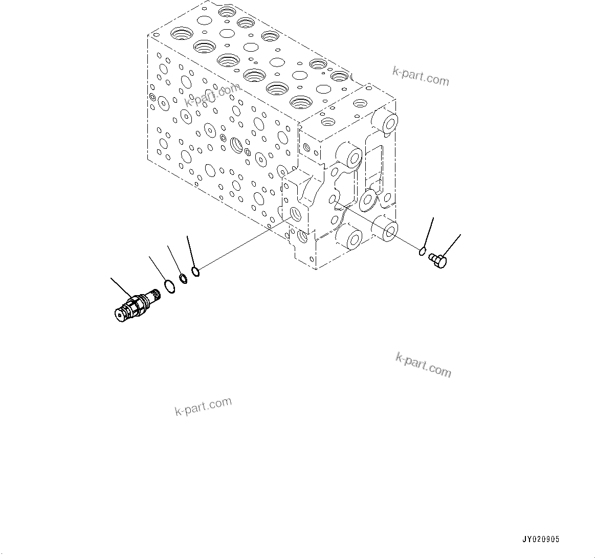 Komatsu parts book diagram for PC350LC-8M0 S/N 85001-UP: CONTROL VALVE, 8-SPOOL (11/25)(#80001-)
