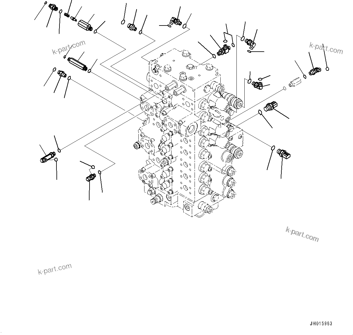 Komatsu parts book diagram for PC350LC-8M0 S/N 85001-UP: CONTROL VALVE, CONTROL VALVE RELATED PARTS (2/2)(#80146-)