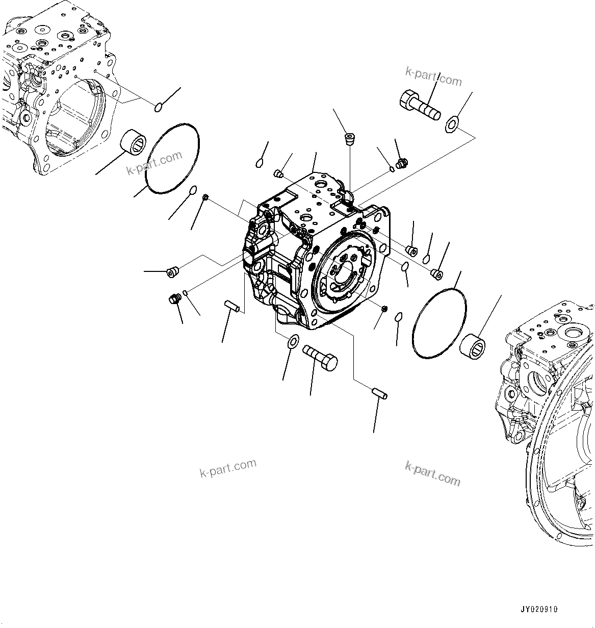 Komatsu parts book diagram for PC350LC-8M0 S/N 85001-UP: HYDRAULIC PUMP, PISTON PUMP (2/12)(#82610-)