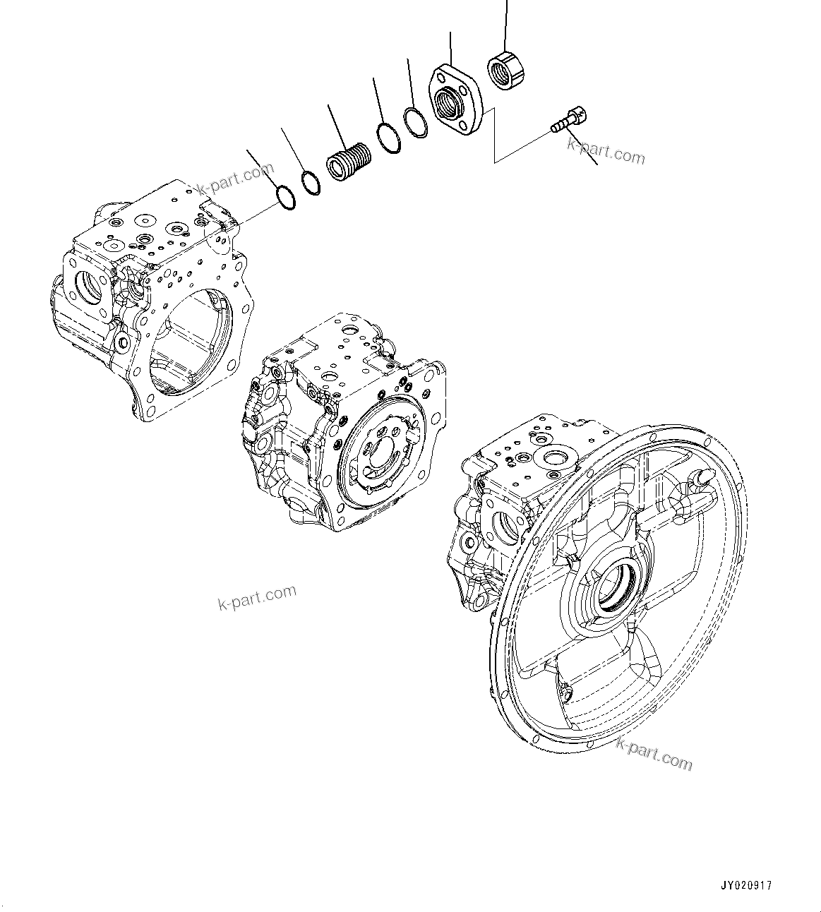 Komatsu parts book diagram for PC350LC-8M0 S/N 85001-UP: HYDRAULIC PUMP, PISTON PUMP (9/12)(#82610-)