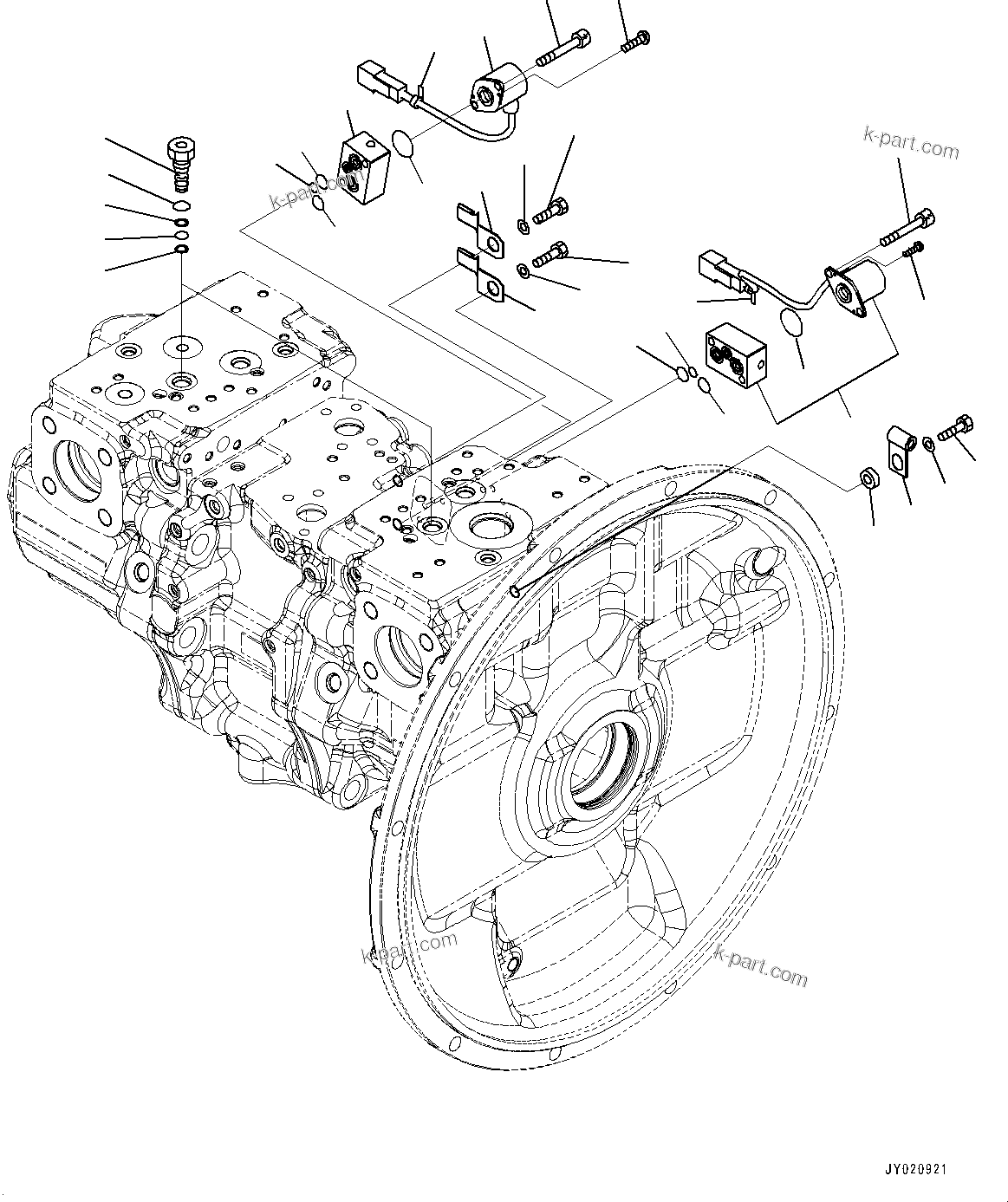 Komatsu parts book diagram for PC350LC-8M0 S/N 85001-UP: HYDRAULIC PUMP, PISTON PUMP (12/12)(#82610-)