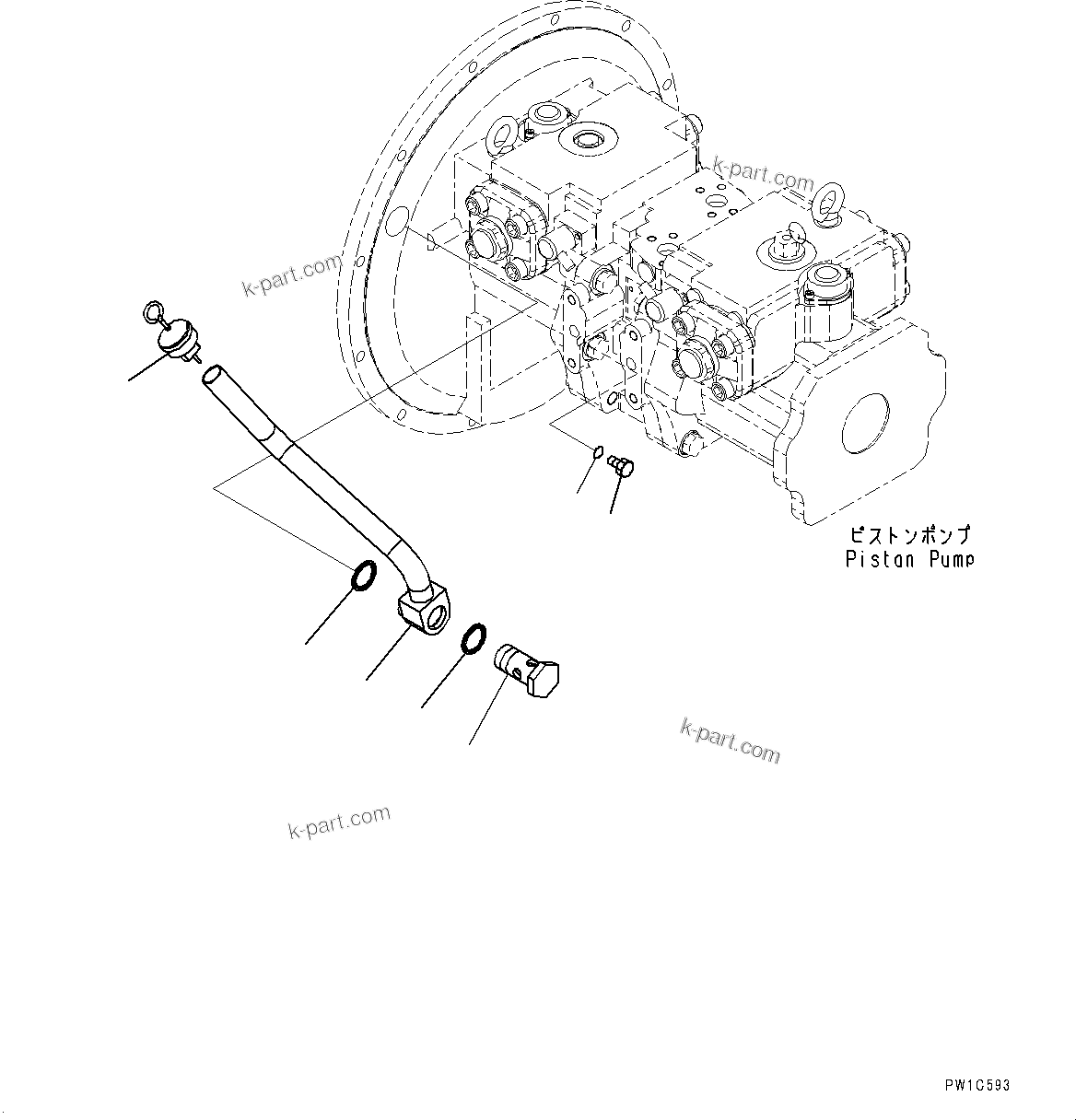 Komatsu parts book diagram for PC350LC-8M0 S/N 85001-UP: HYDRAULIC PUMP RELATED PARTS, (#80001-)