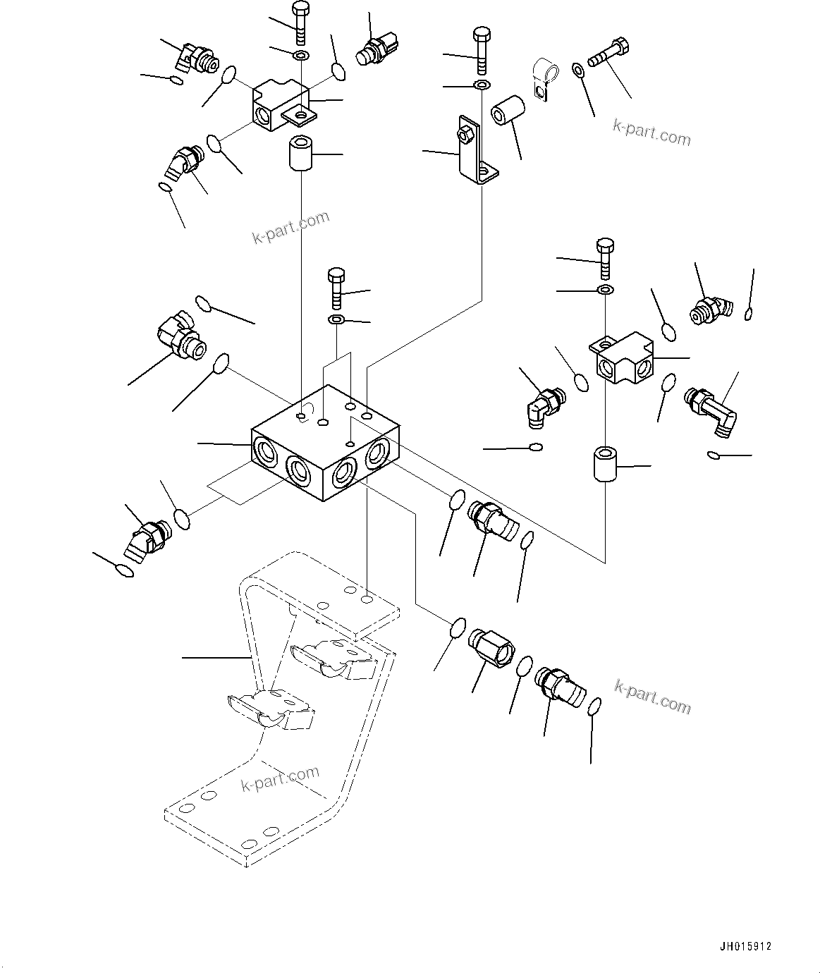 Komatsu parts book diagram for PC350LC-8M0 S/N 85001-UP: ANTI-DROP VALVE PIPING, CHASSIS SIDE(#82387-83378)