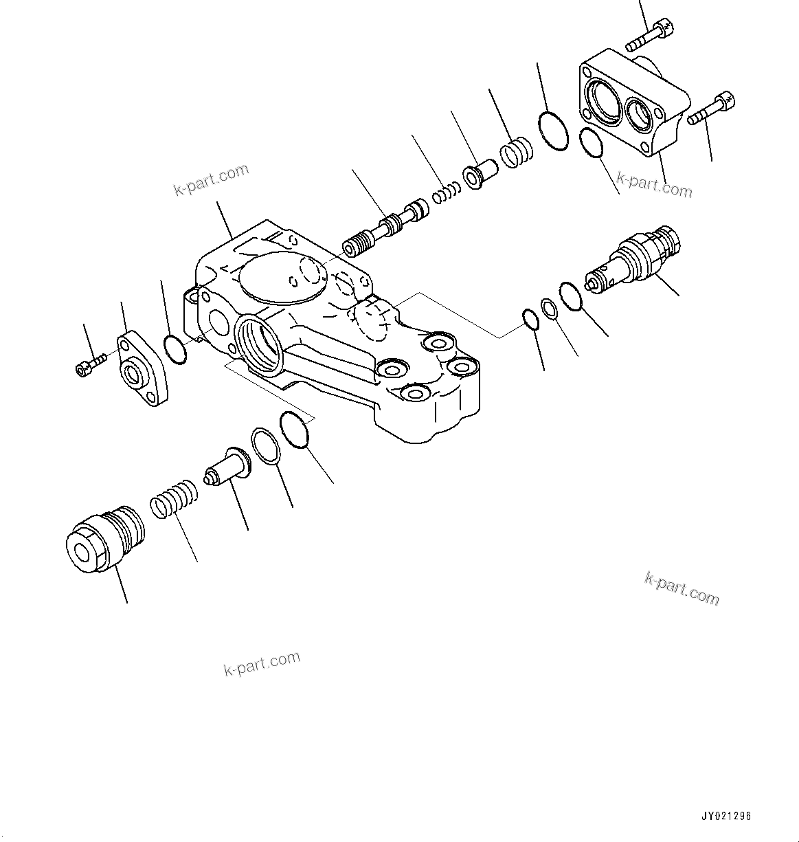Komatsu parts book diagram for PC350LC-8M0 S/N 85001-UP: ANTI-DROP VALVE PIPING, BOOM ANTI-DROP VALVE (1/2)(#80001-)