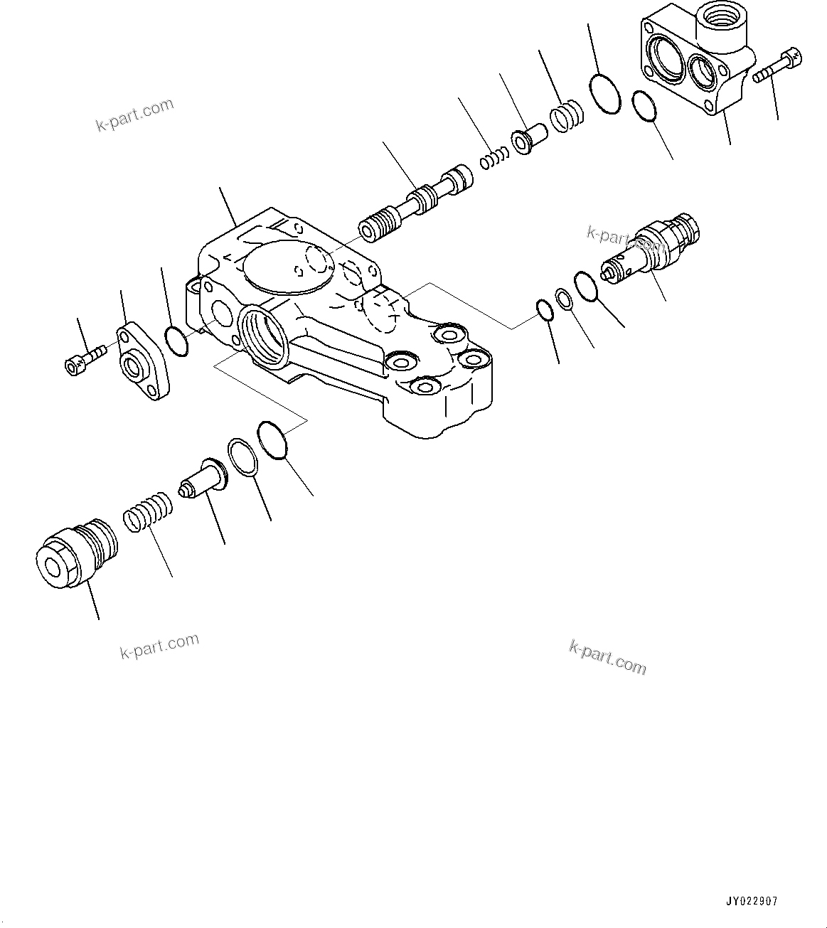 Komatsu parts book diagram for PC350LC-8M0 S/N 85001-UP: ANTI-DROP VALVE PIPING, BOOM ANTI-DROP VALVE (2/2)(#80001-)