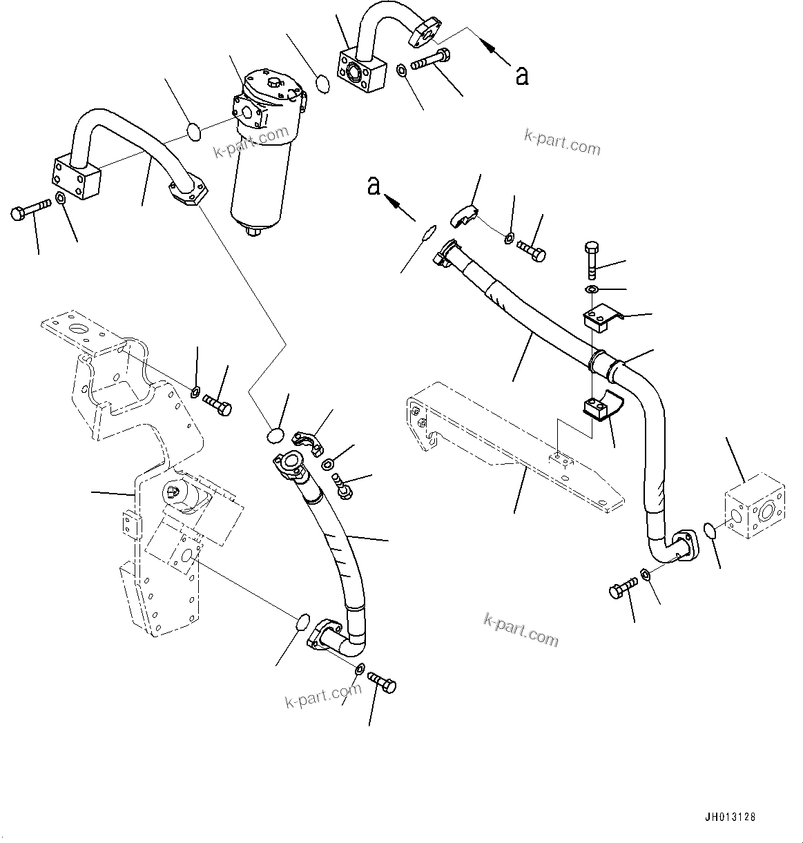 Komatsu parts book diagram for PC350LC-8M0 S/N 85001-UP: ACTUATOR PIPING, RETURN PIPING(#80001-)