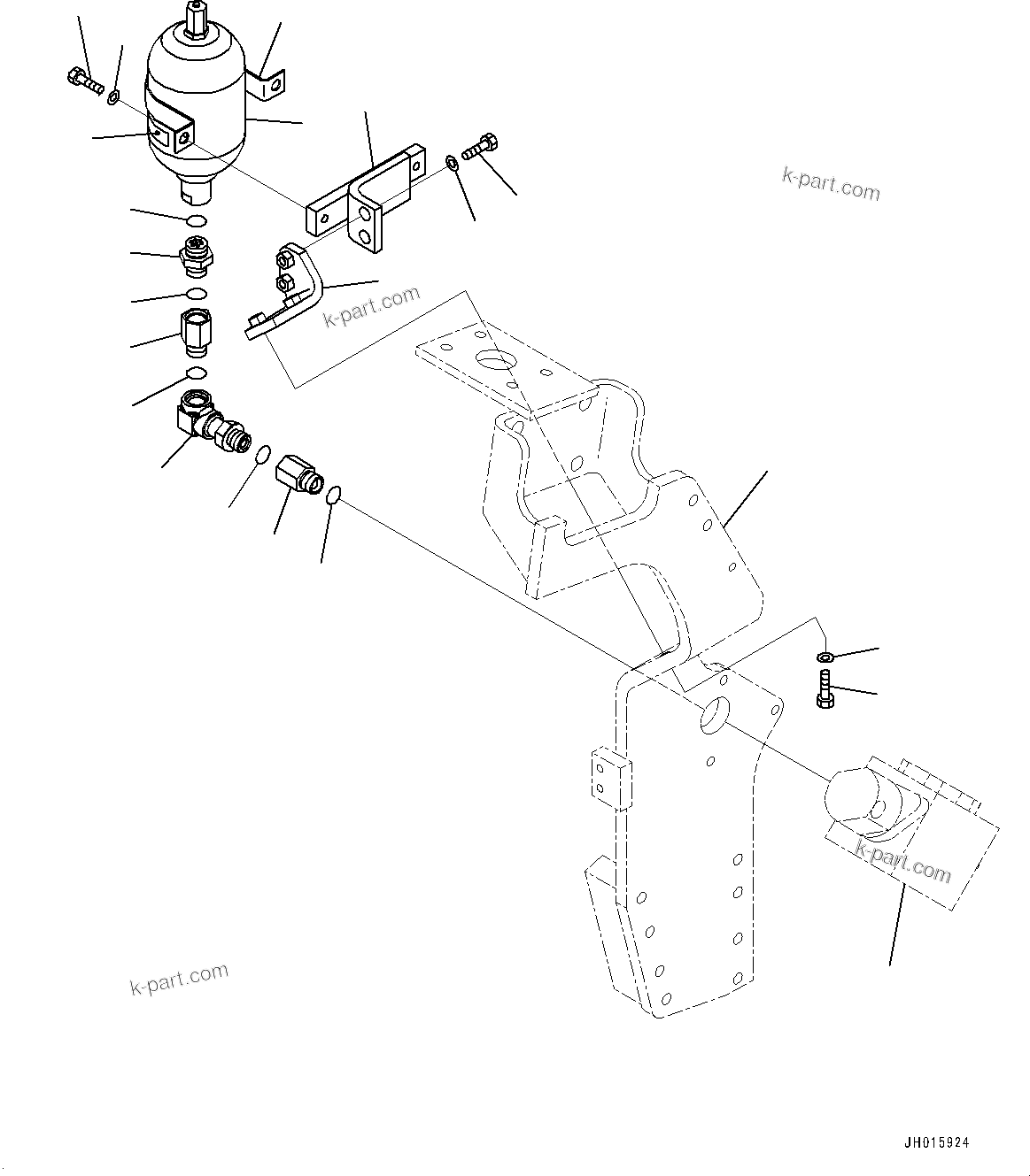 Komatsu parts book diagram for PC350LC-8M0 S/N 85001-UP: ACTUATOR PIPING, ACCUMULATOR(#80001-)
