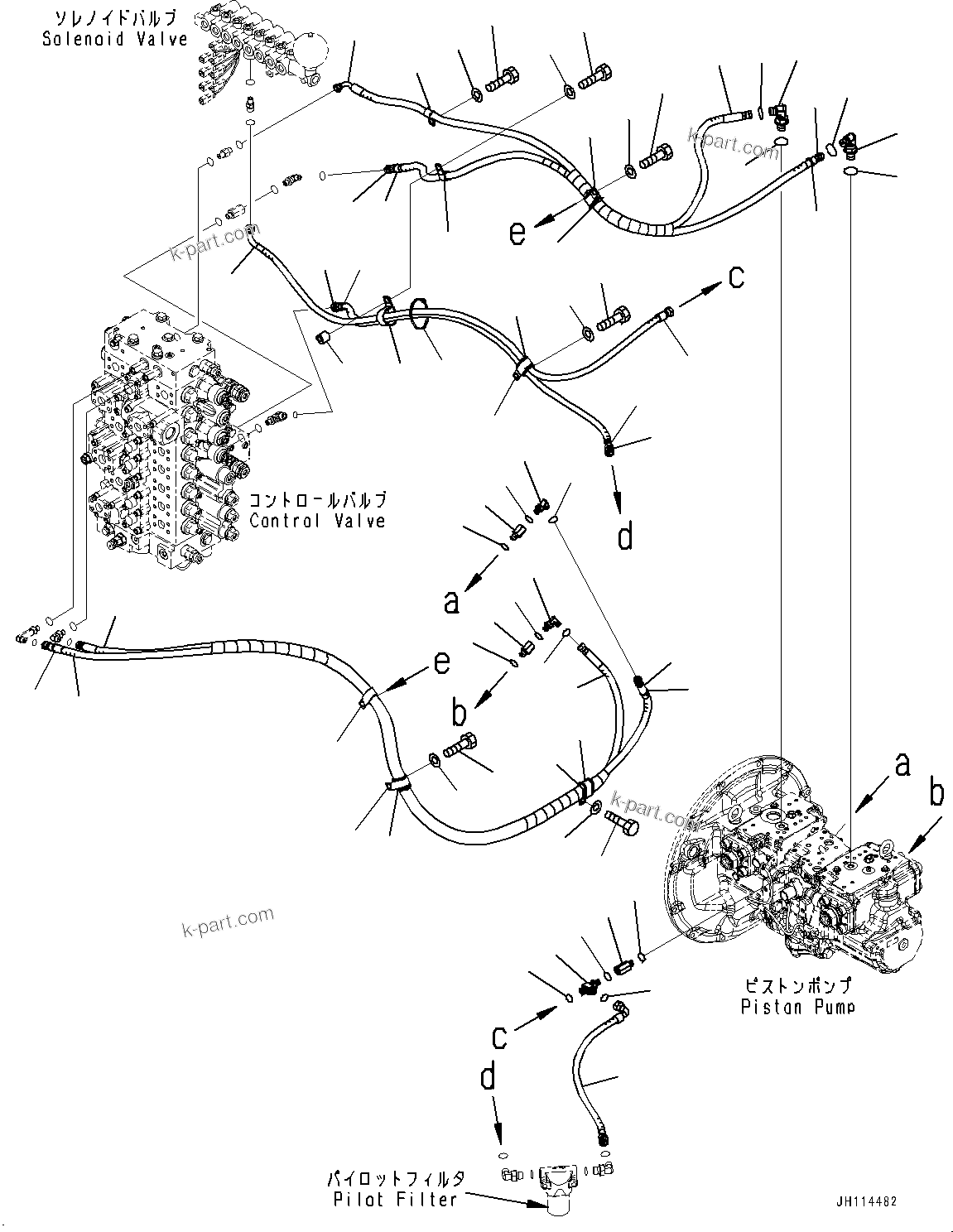 Komatsu parts book diagram for PC350LC-8M0 S/N 85001-UP: LS PIPING, (#83545-)